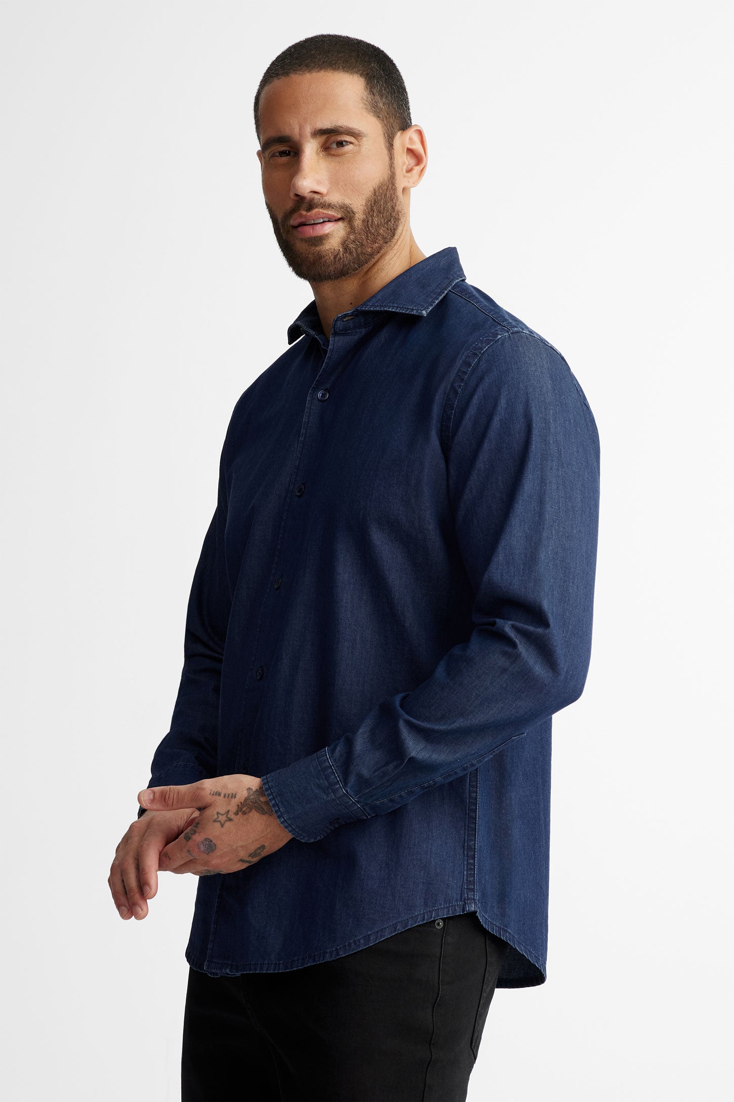 Chemise en jeans  - Homme && BLEU