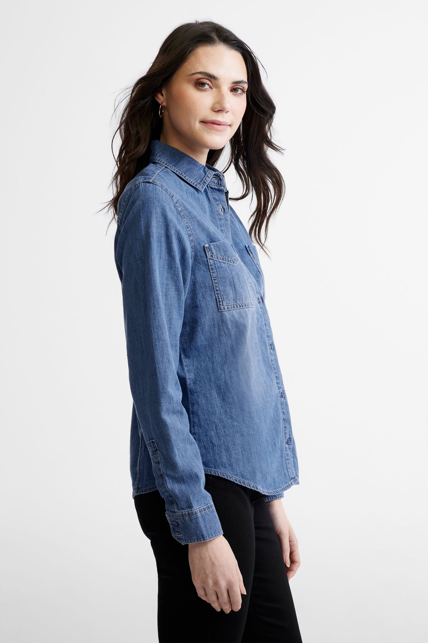 Tailored hot sale denim shirt