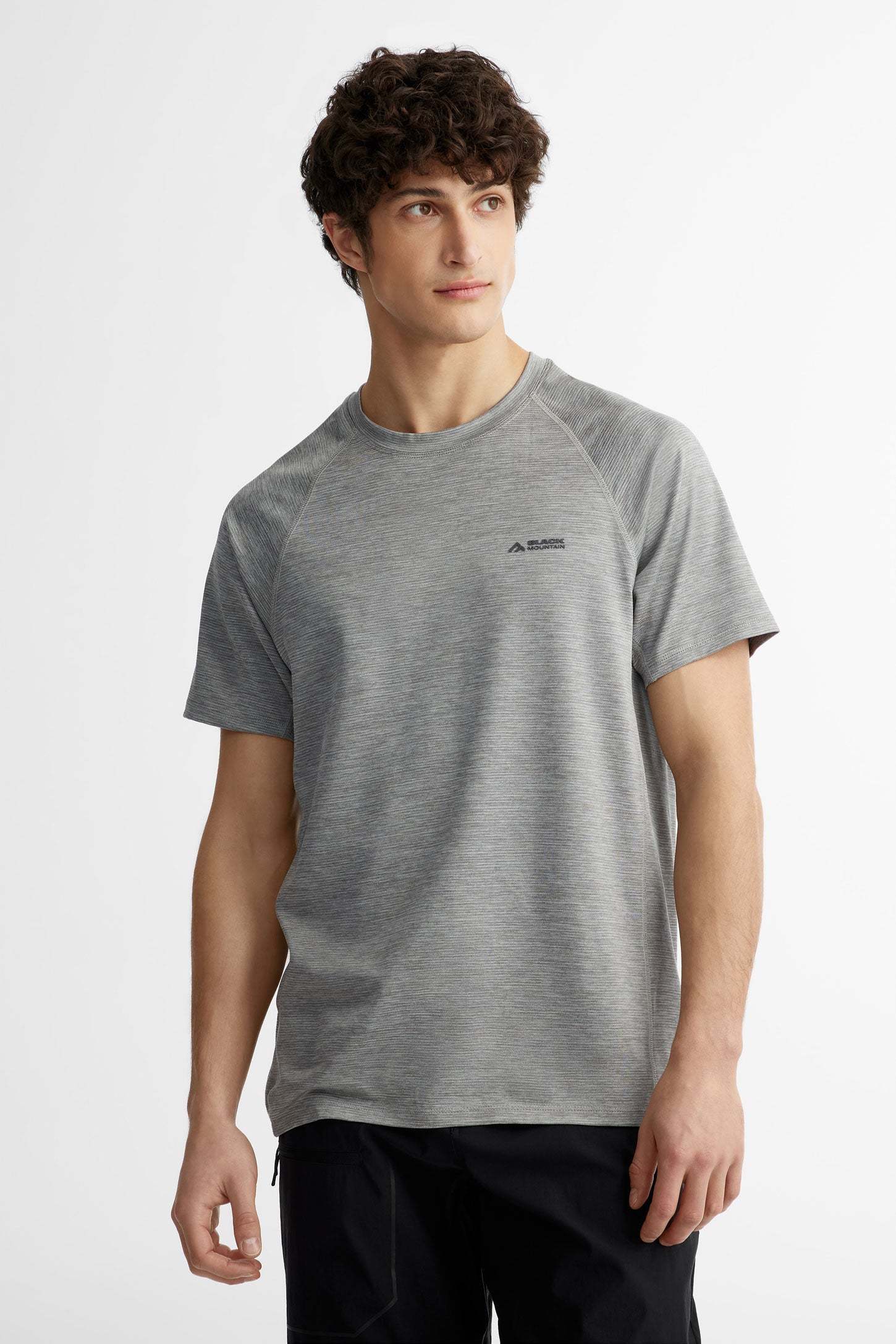 T-shirt manches courtes raglan BM - Homme && GRIS MIXTE