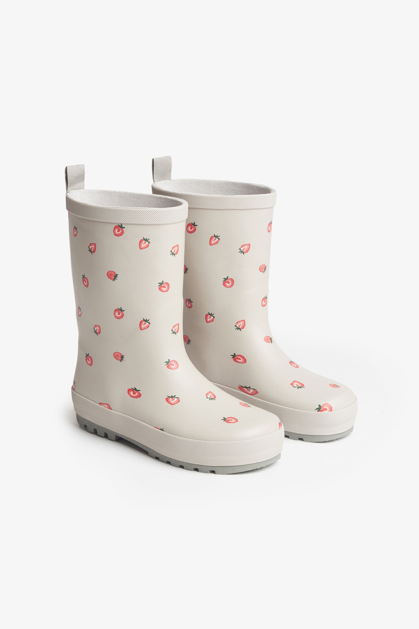 Prix pop, Bottes de pluie doublées fraise - Bébé fille && GRIS