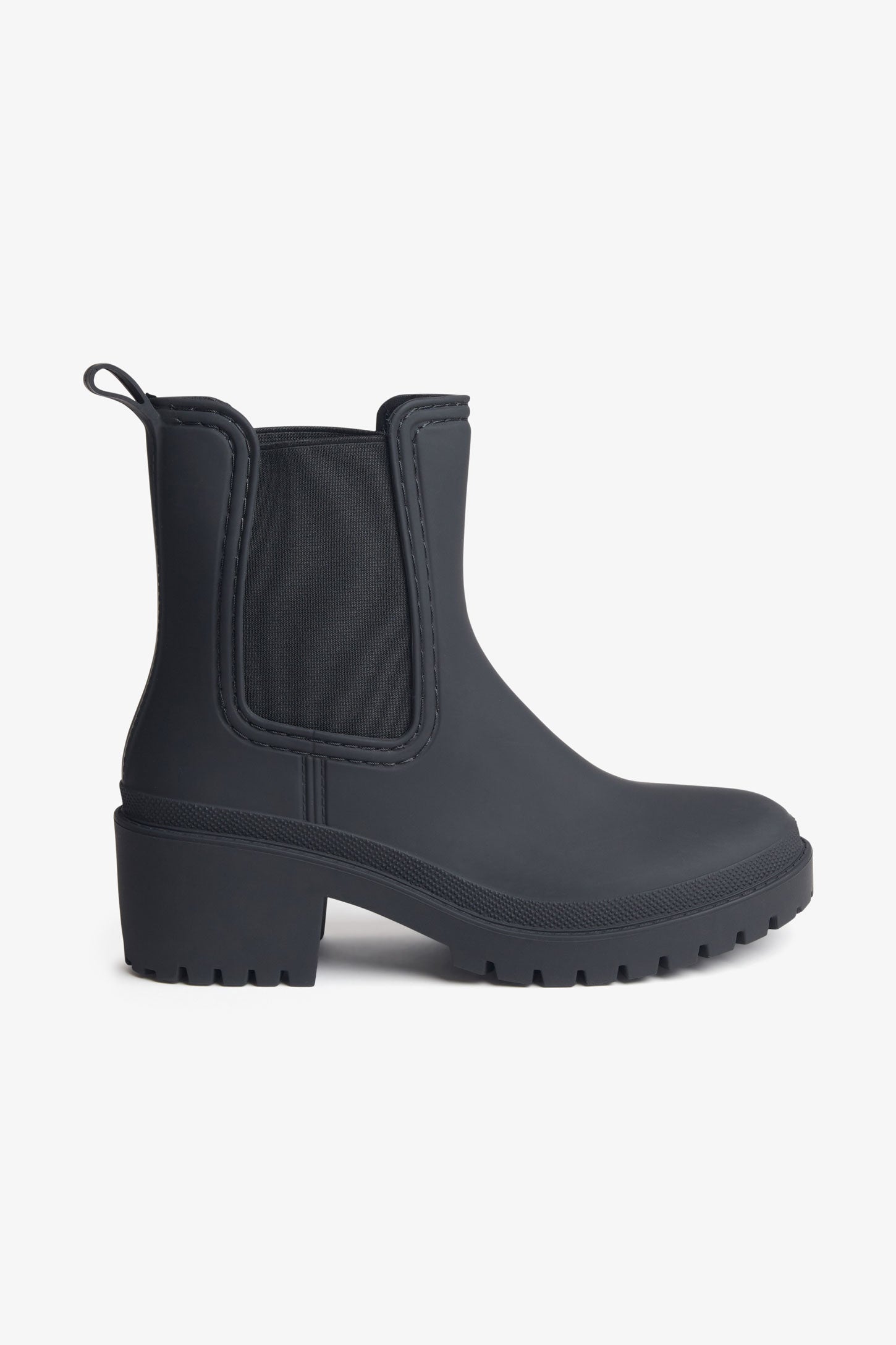 Bottes de pluie Chelsea à talon haut - Femme && NOIR