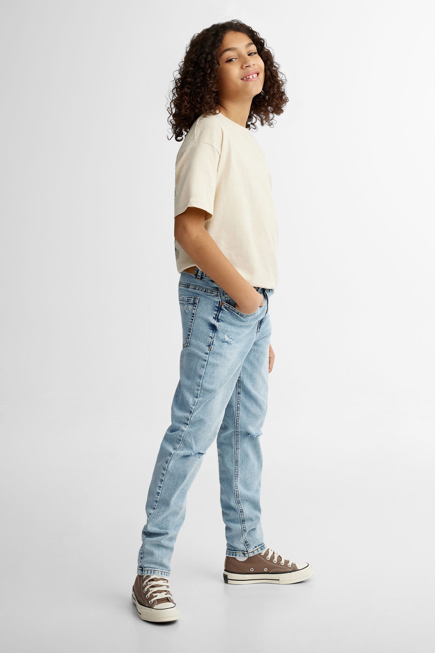 Jeans coupe droite - Ado garçon && BLEU PALE