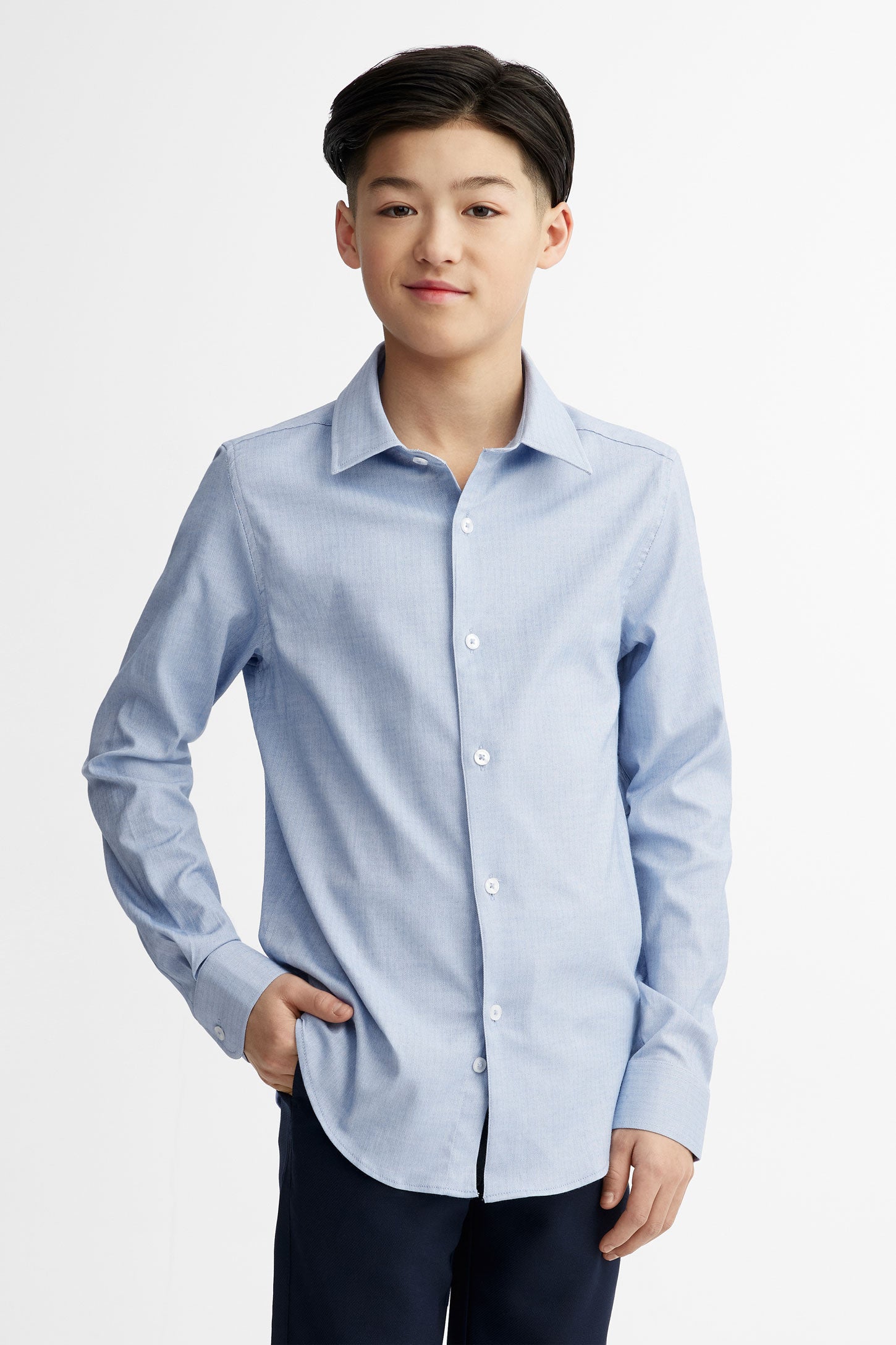 Long-sleeved cotton shirt - Teenage boy