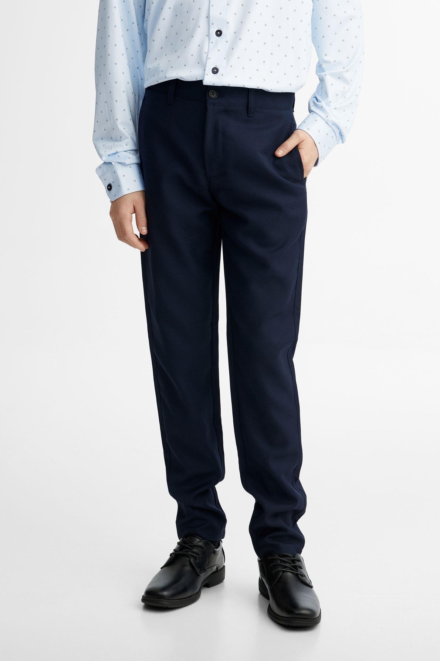 Pantalon habillé coupe ajustée - Ado garçon && BLEU MARINE