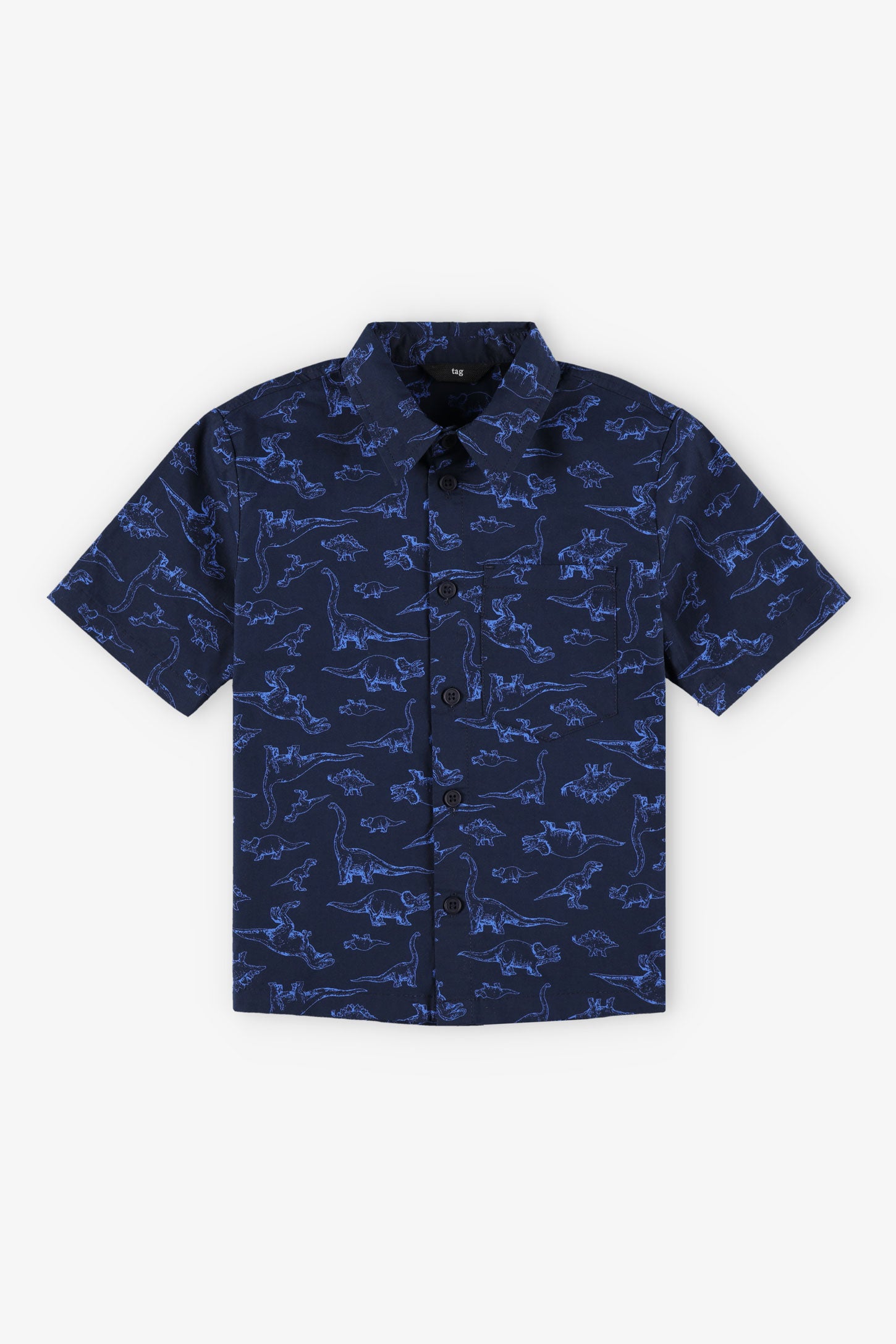 Chemise manches courtes coton - Enfant garçon && BLEU MARINE MUL