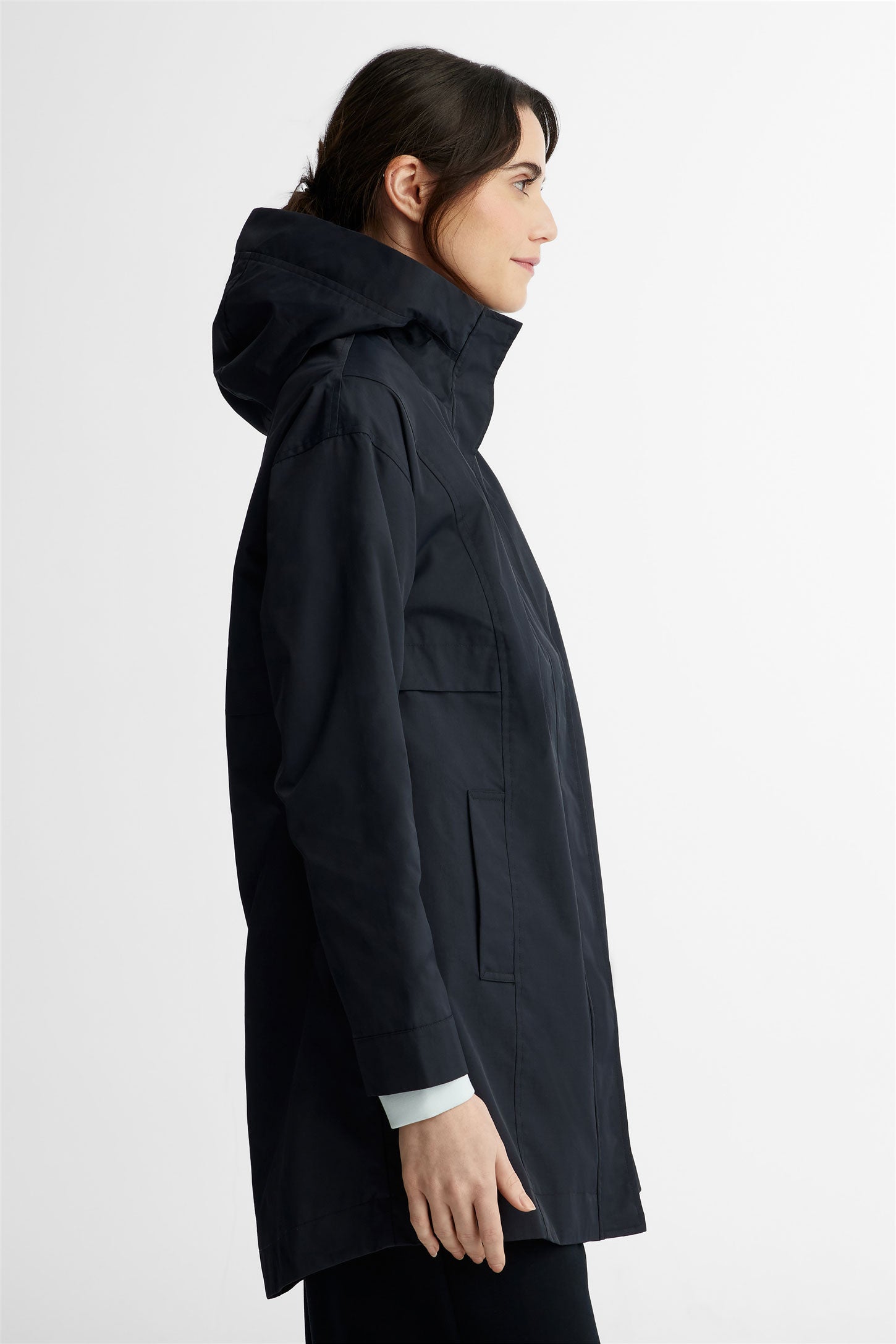 Manteau 3/4 coupe-vent résistant à l'eau - Femme && NOIR