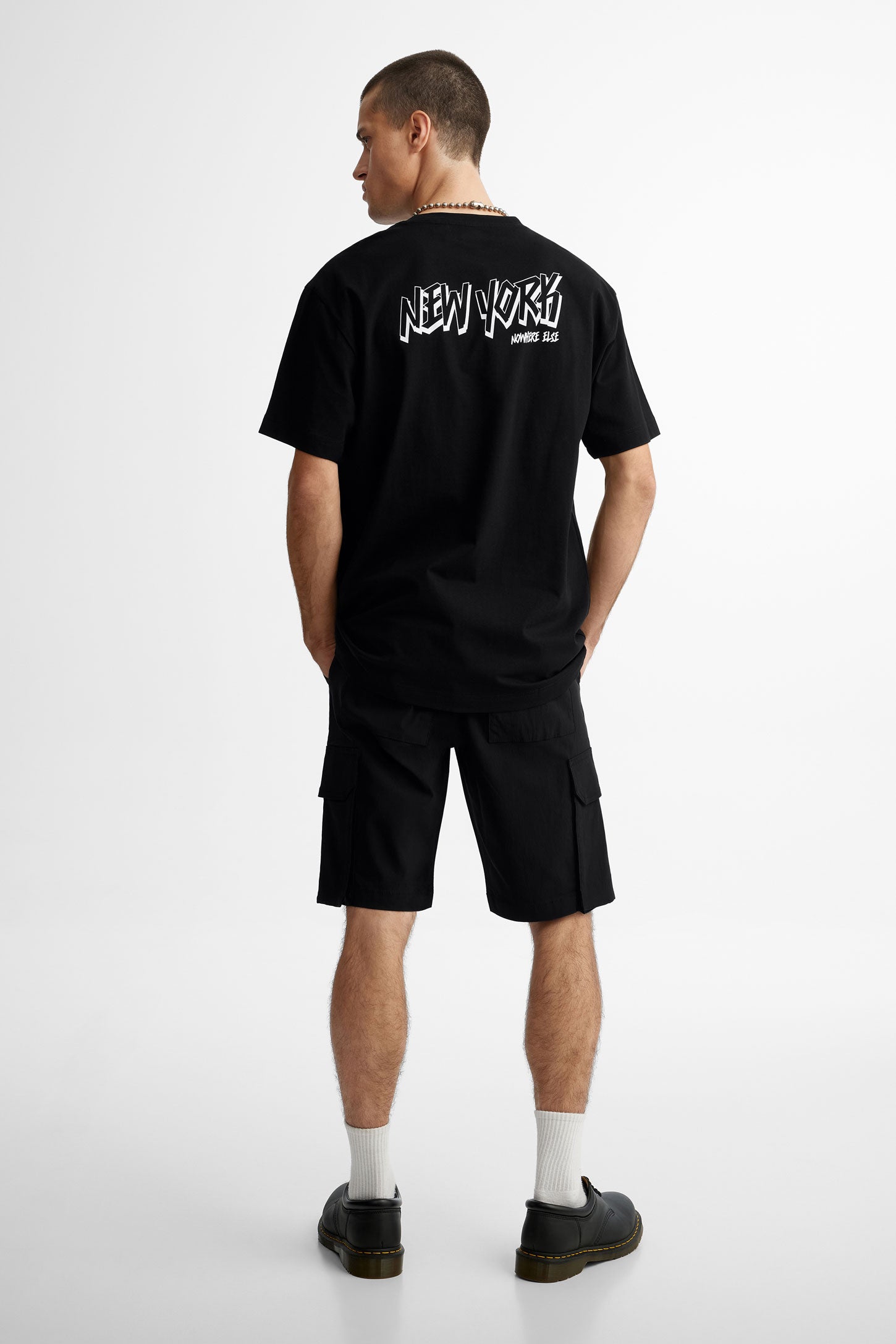 T-shirt en coton imprimé - Homme && NOIR