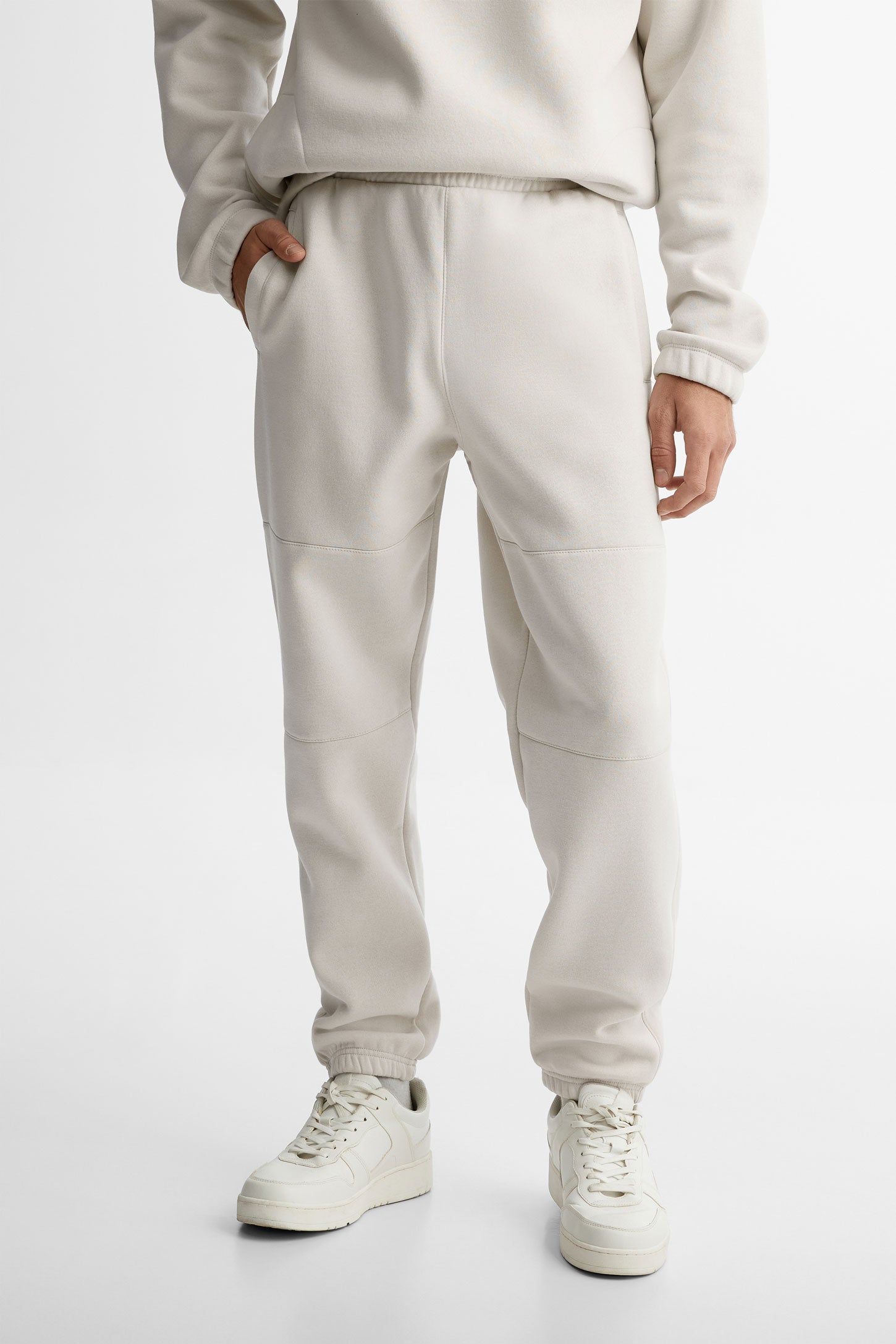 Pantalon jogger coupe ample ouaté - Homme && BEIGE