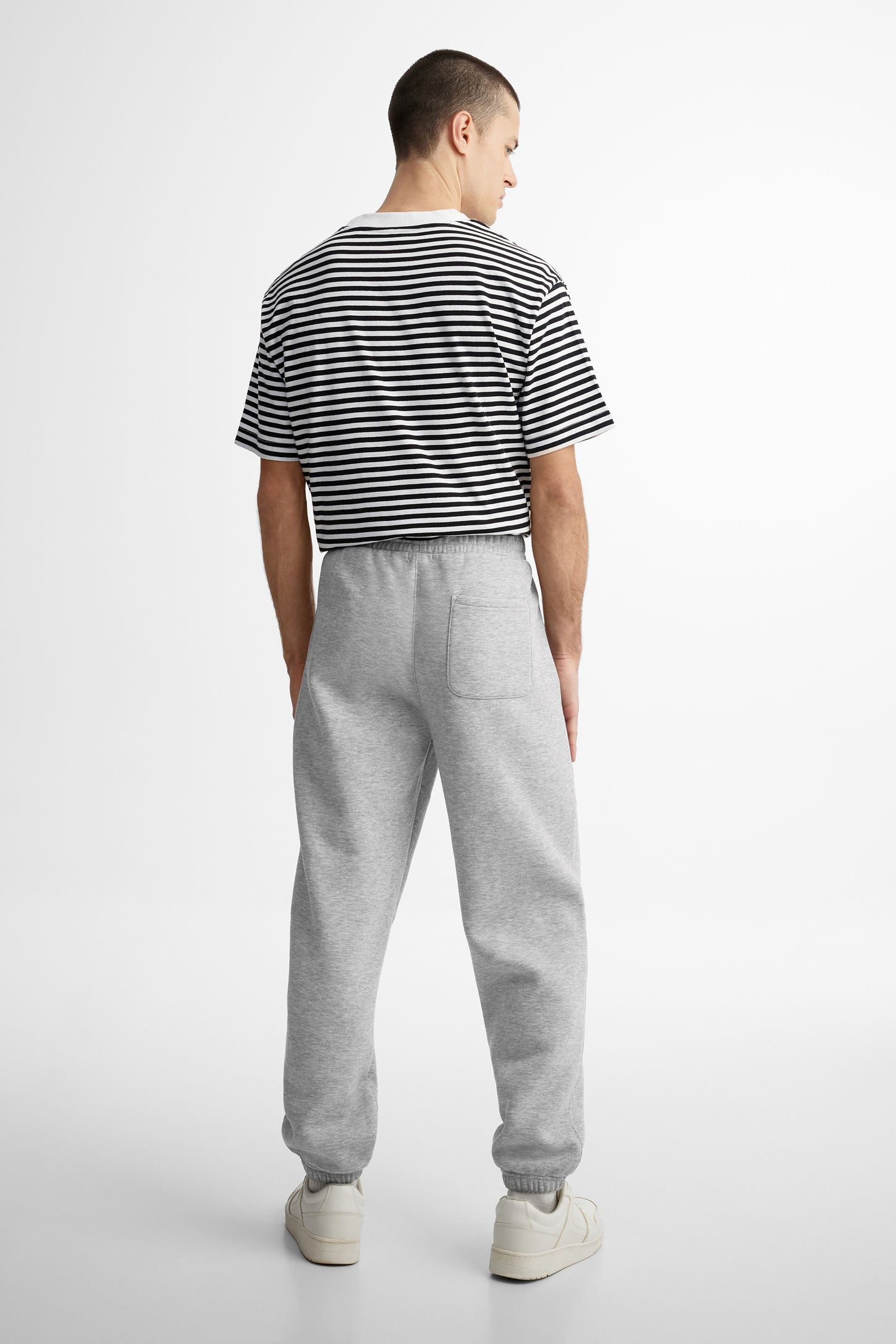 Pantalon jogger coupe ample ouaté - Homme && GRIS MIXTE