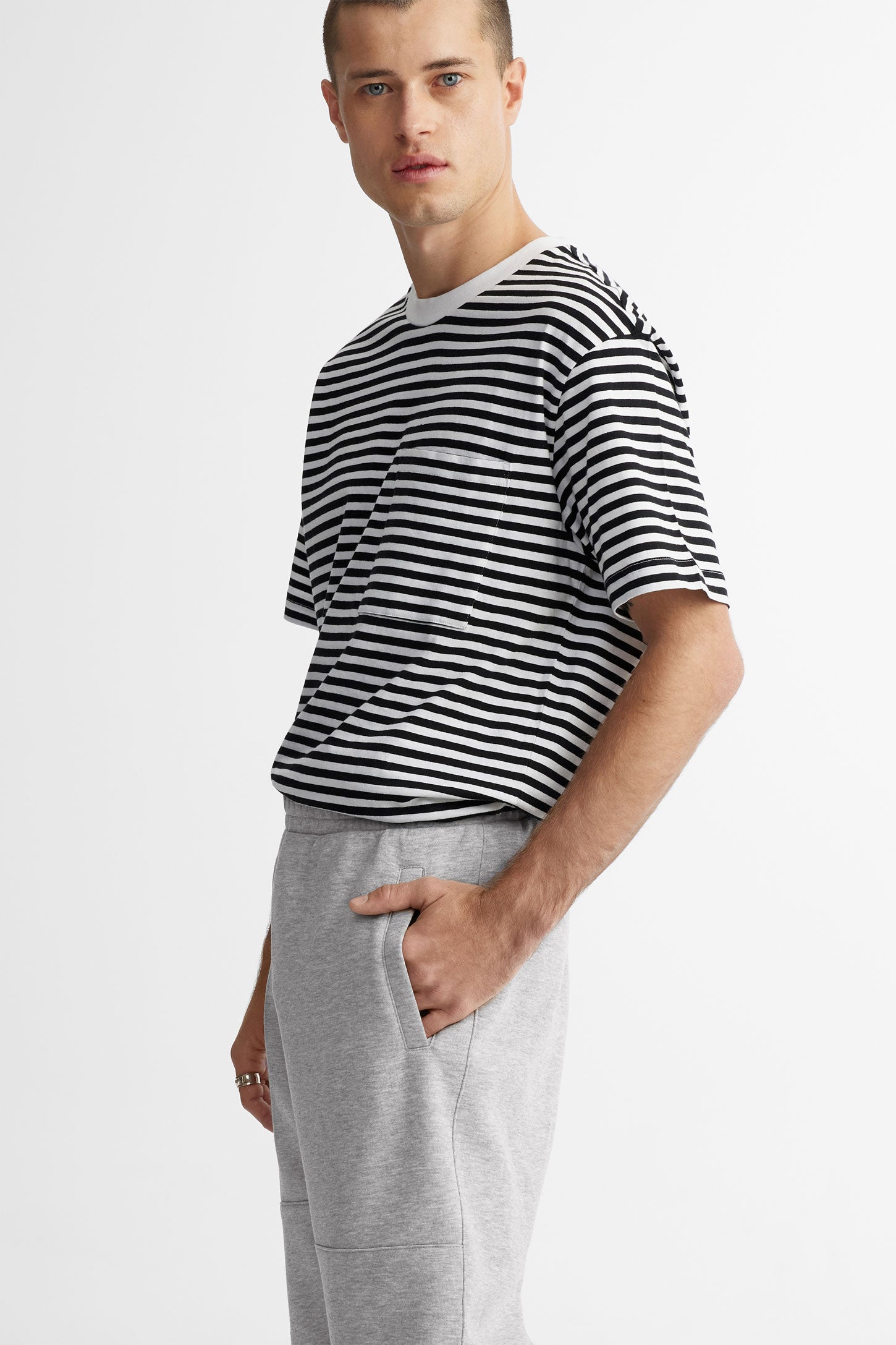 Pantalon jogger coupe ample ouaté - Homme && GRIS MIXTE