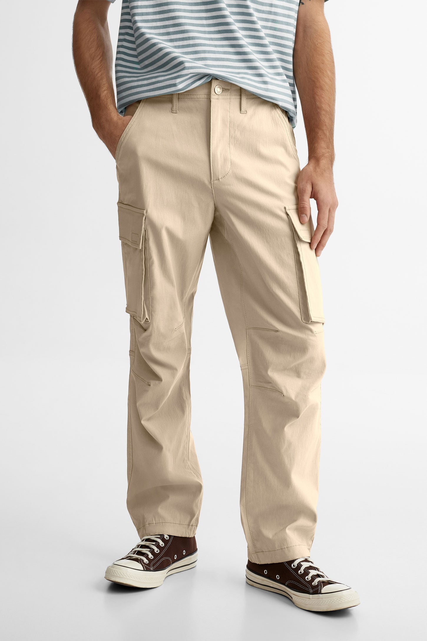 Pantalon cargo ''Baggy'' en twill - Homme && BEIGE