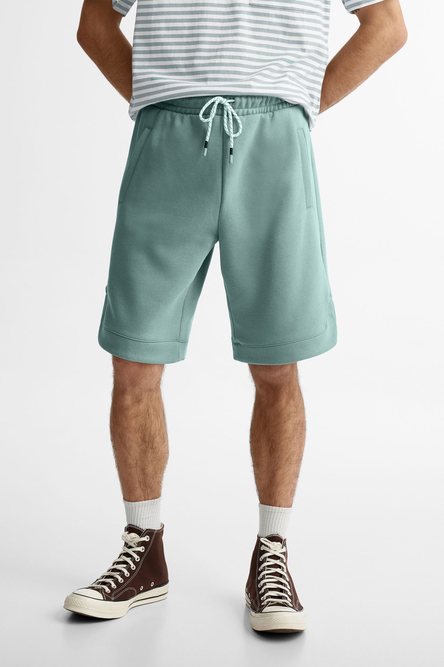 Short bermuda coton ouaté - Homme && TURQUOISE