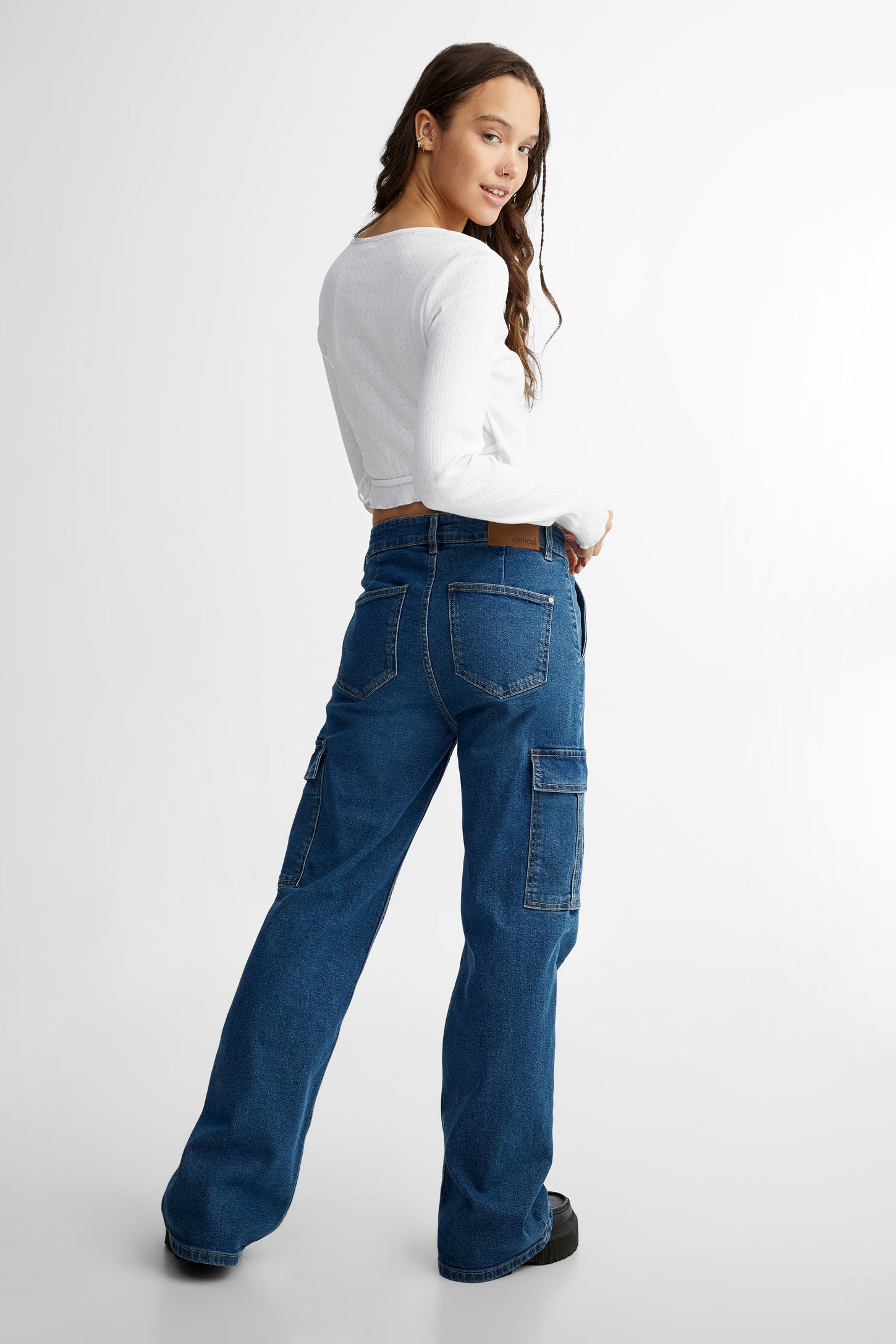 Chandail cache-cœur en pointelle coton - Femme && BLANC