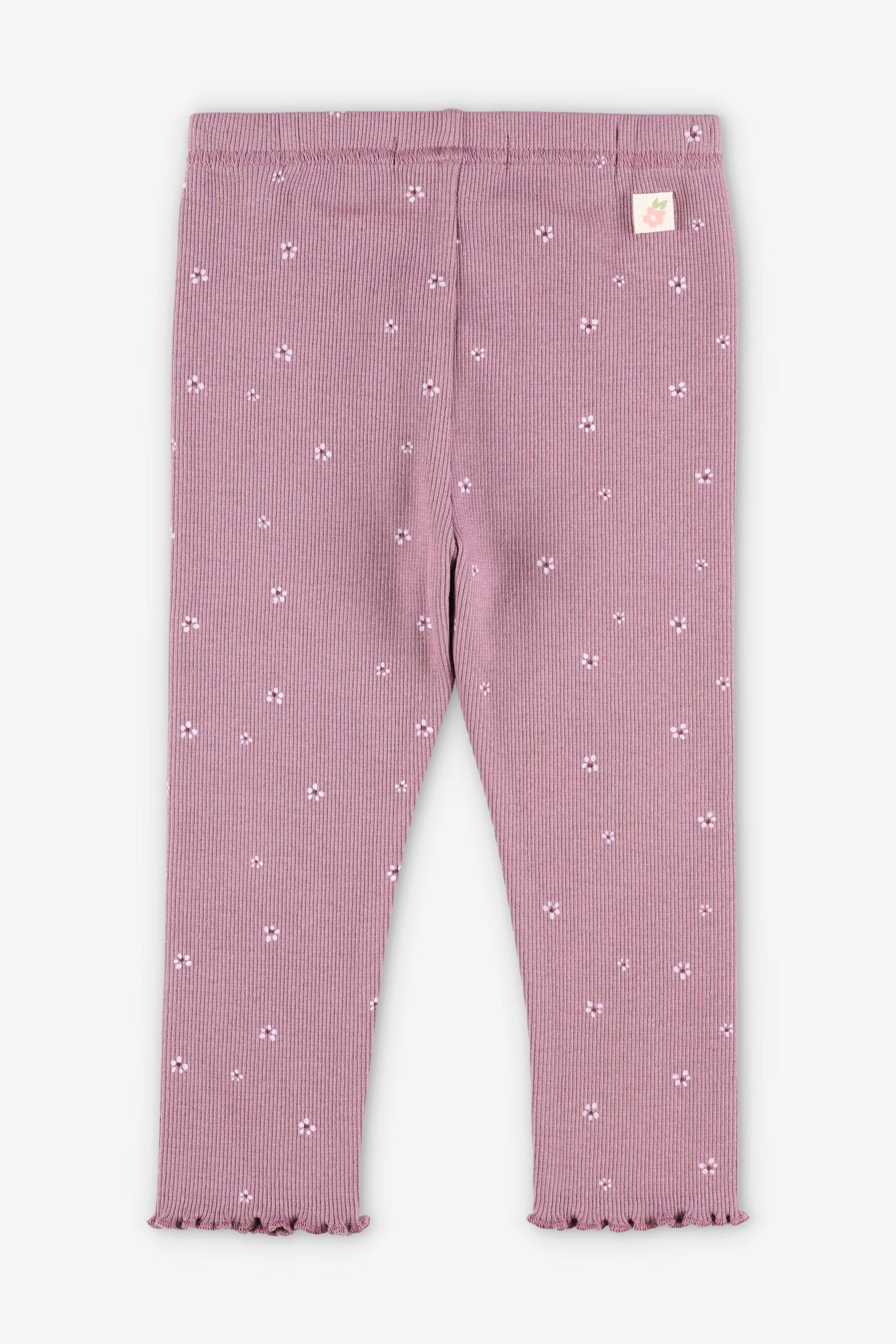 Legging côtelé finitions laitue, 2T-3T - Bébé fille && MAUVE/MULTI