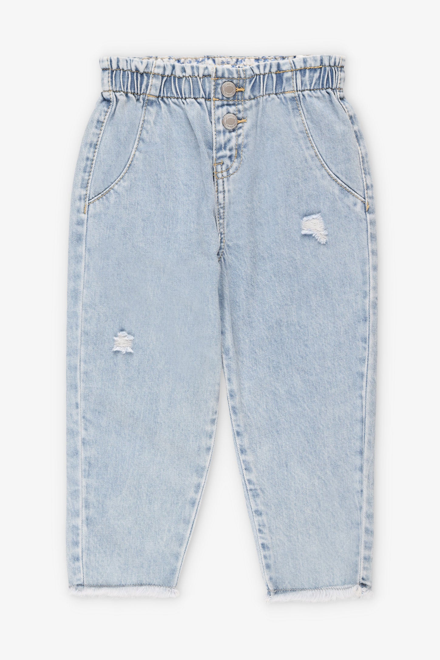 Jeans ''Paperbag'', 2T-3T - Bébé fille && BLEU PALE