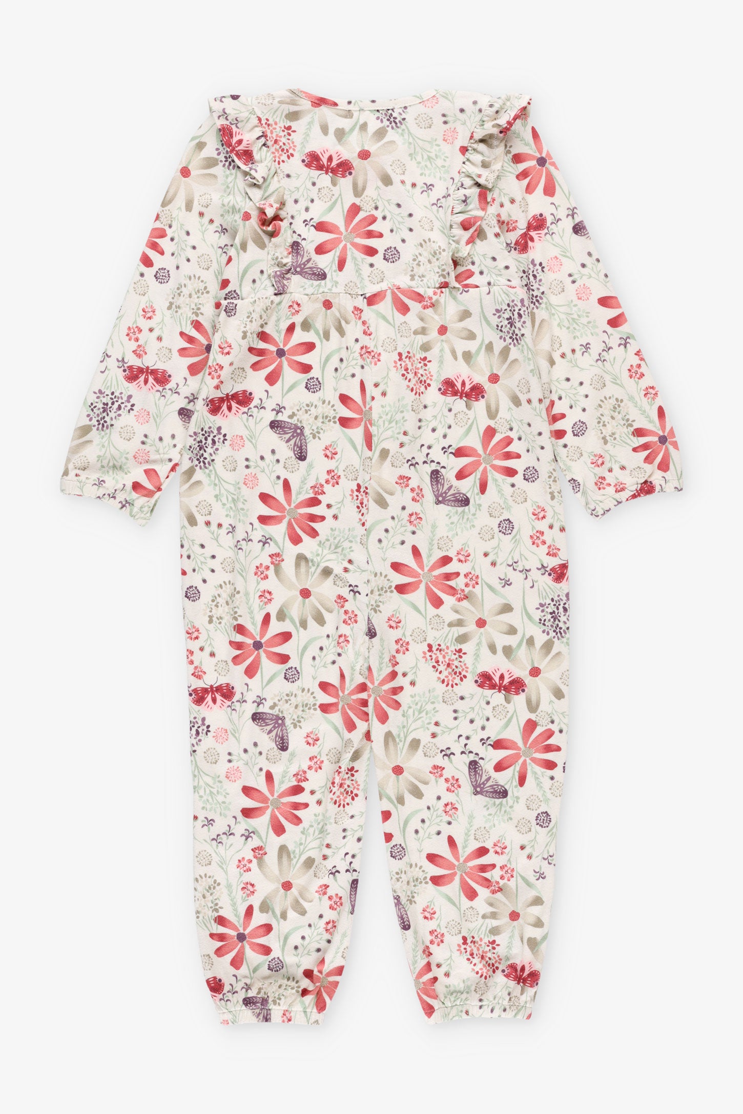 Combinaison volants aux épaules, 2T-3T - Bébé fille && BLANC MULTI