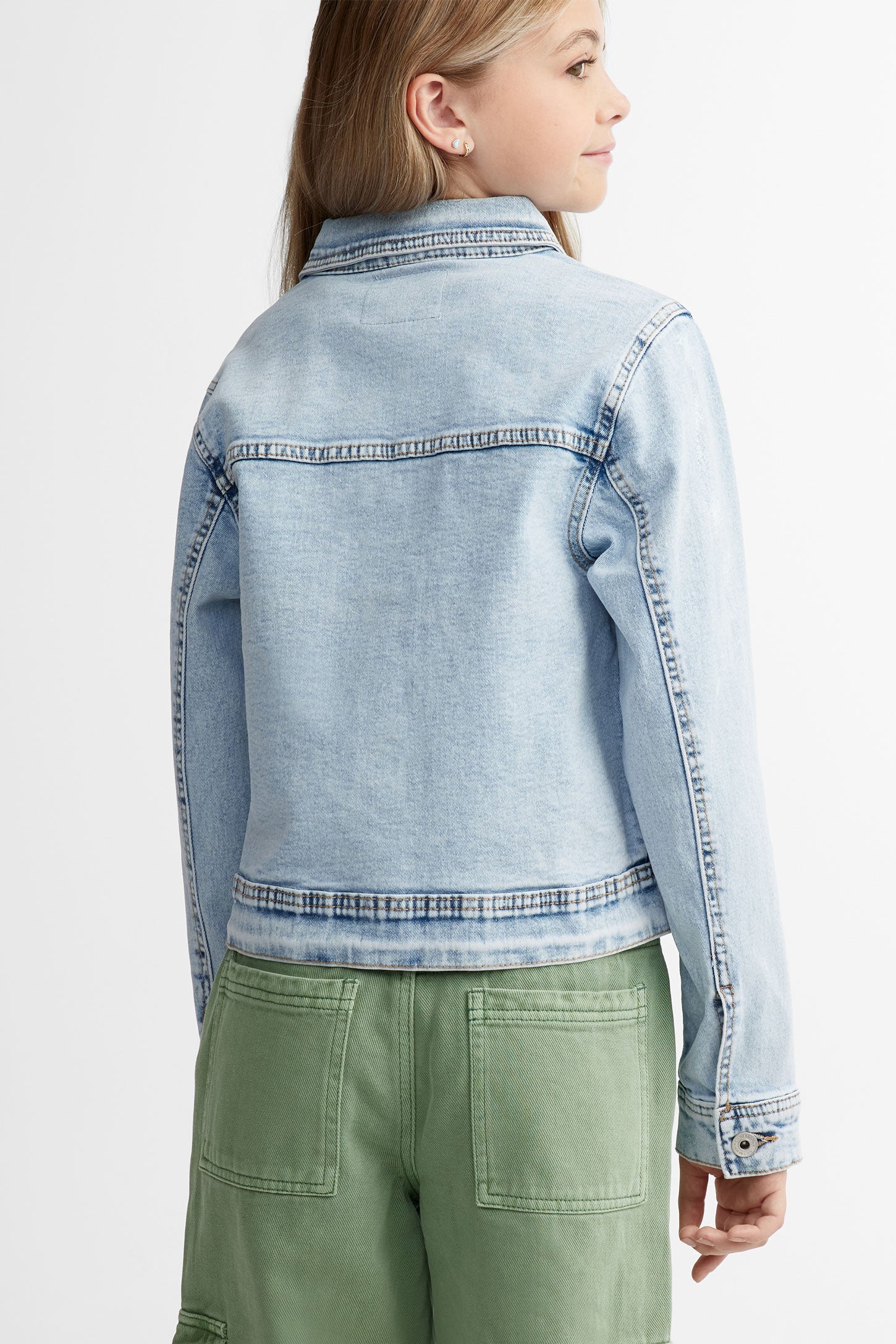 Veste en jeans coupe ample - Ado fille && BLEU PALE