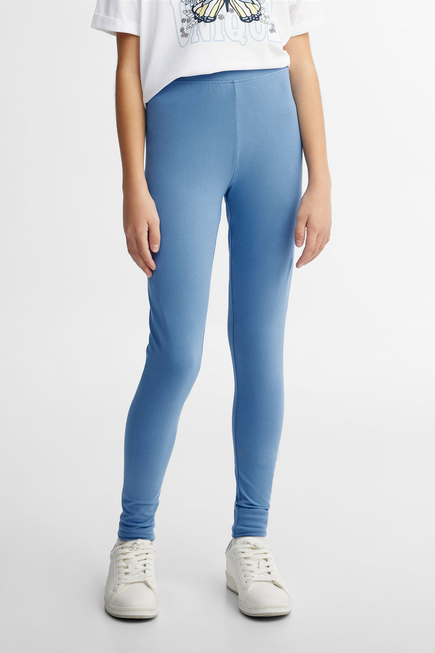 Blue High Waist Yoga Pants for Women Blue Cotton Leggings for