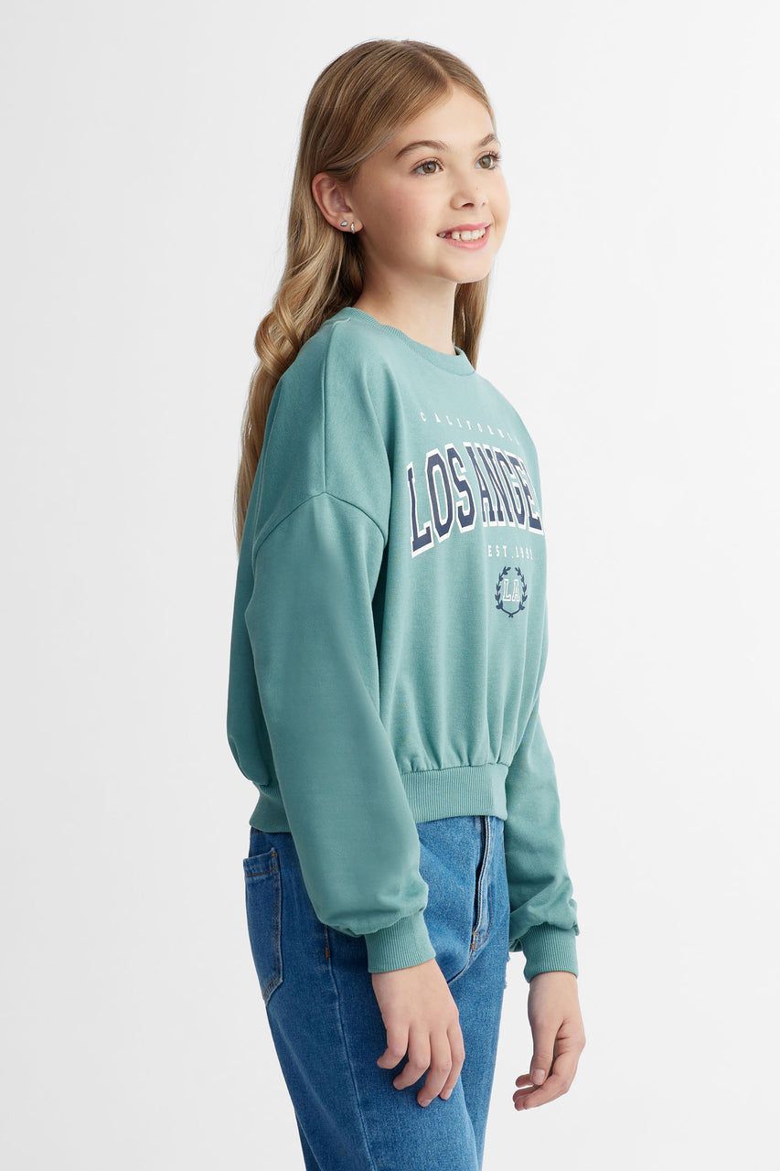 Crewneck cotton sweatshirt - Teenage girl