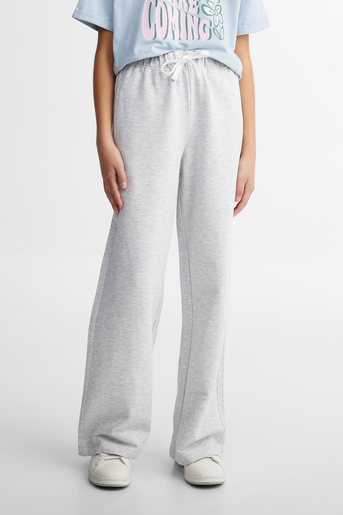 Pantalon Jogging Jambes Larges Fille Bandes Côtés Marine - Jonen