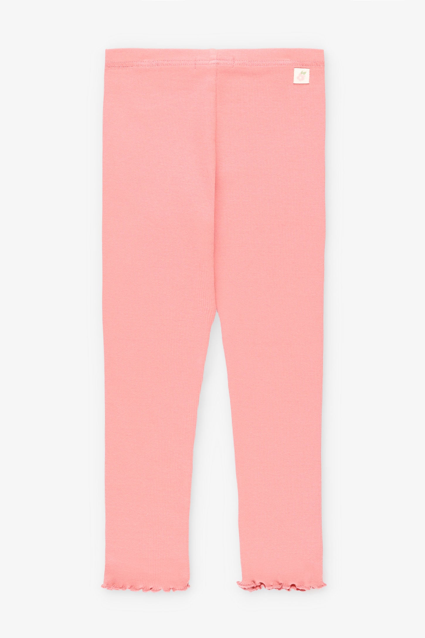 Legging côtelé finitions laitue - Enfant fille && ROSE