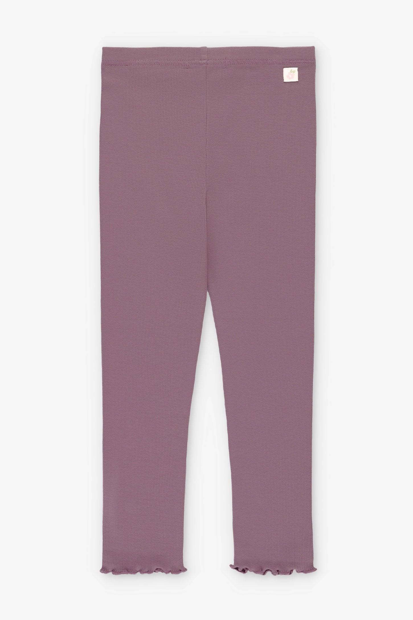 Legging côtelé finitions laitue - Enfant fille && MAUVE