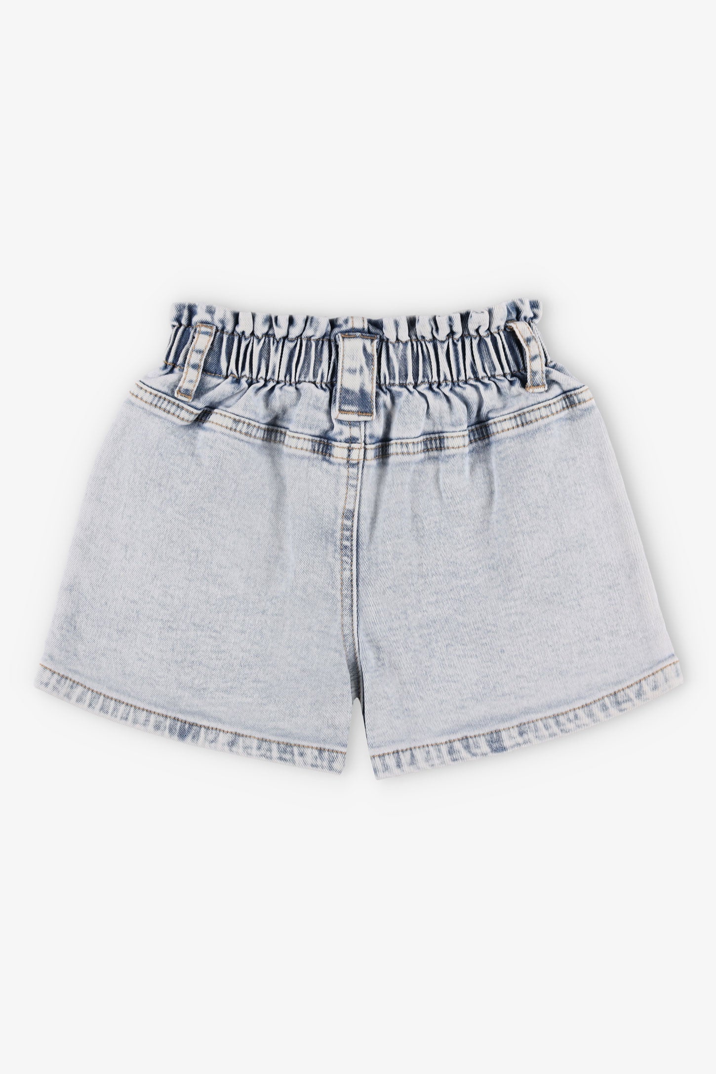 Short ''Paperbag'' en jeans - Enfant fille && BLEU PALE