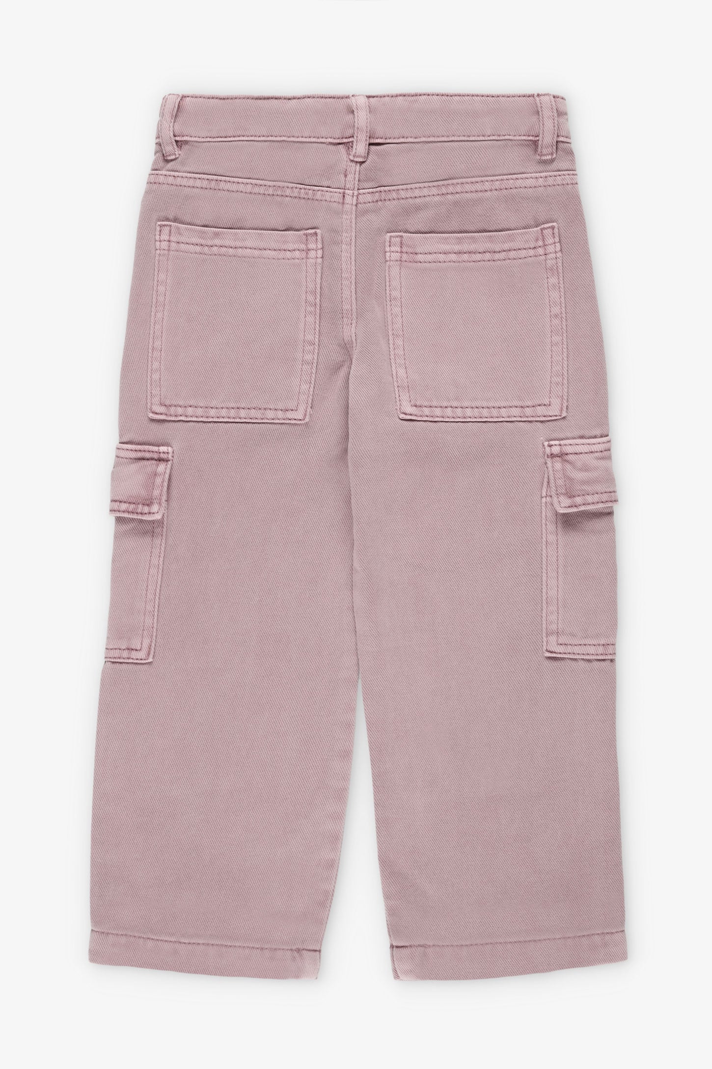 Jeans cargo jambe large - Enfant fille && ROSE