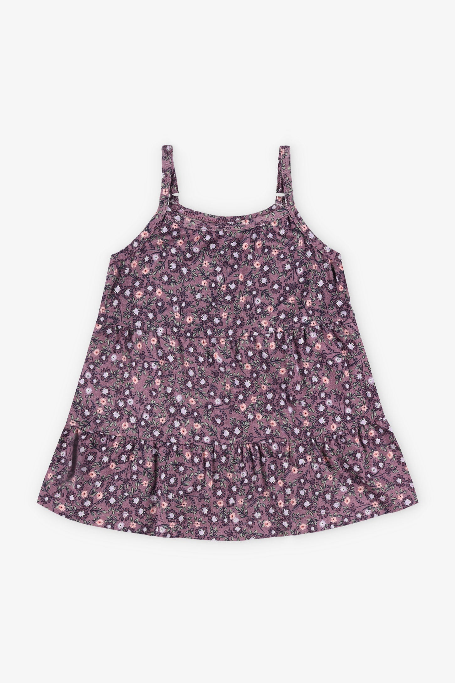 Camisole à bretelles volants étagés - Enfant fille && MAUVE/MULTI