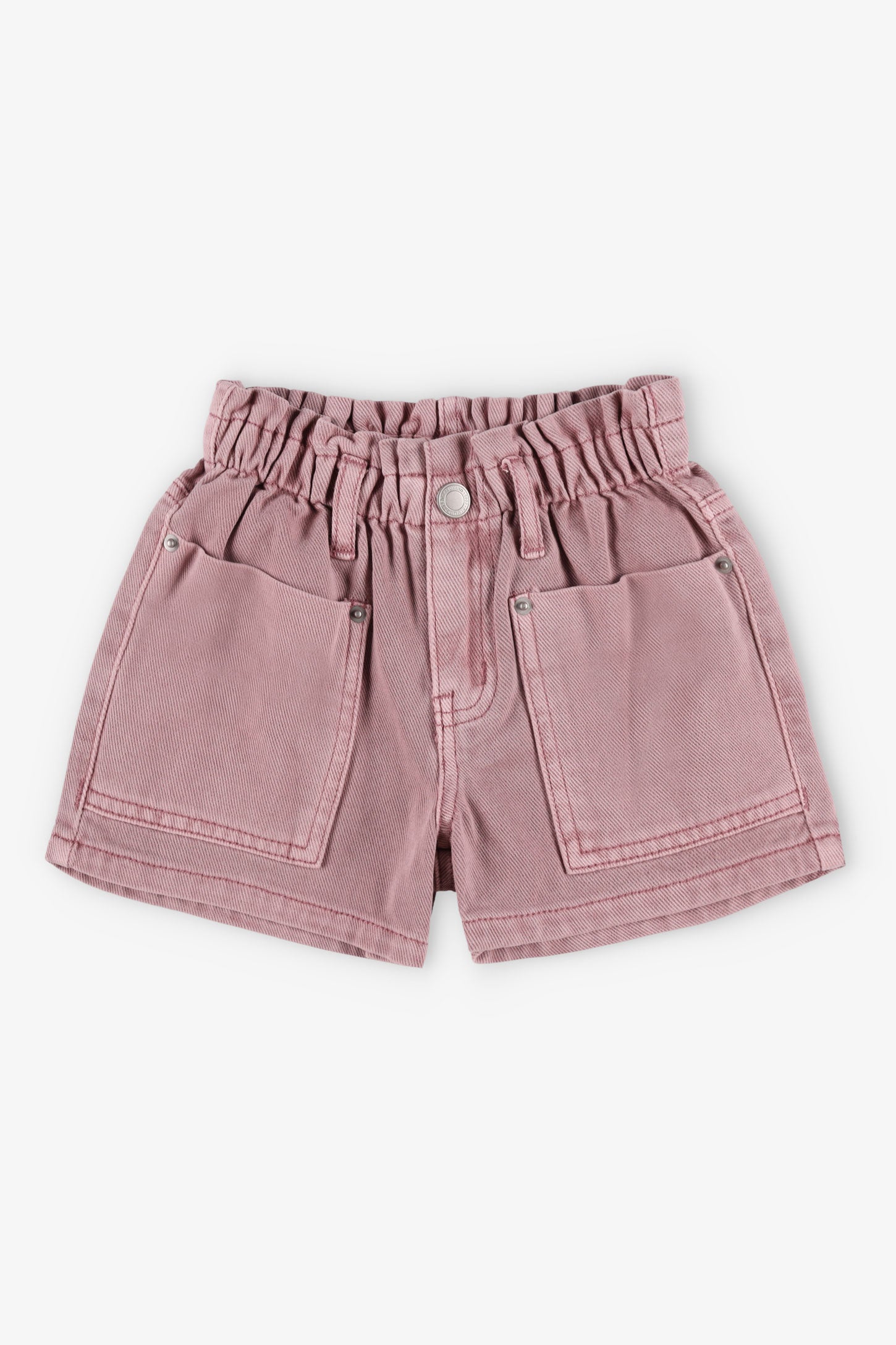 Short ''Paperbag'' en jeans - Enfant fille && ROSE