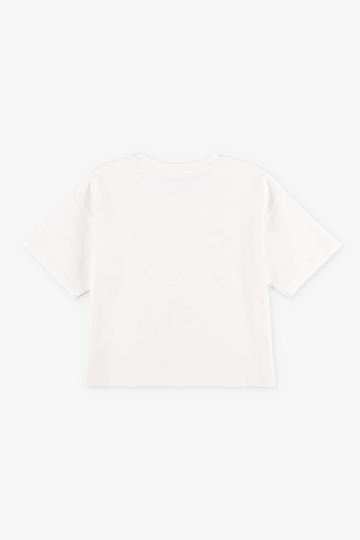Duos futés, T-shirt coupe écourtée, 2/20$ - Enfant fille && BLANC