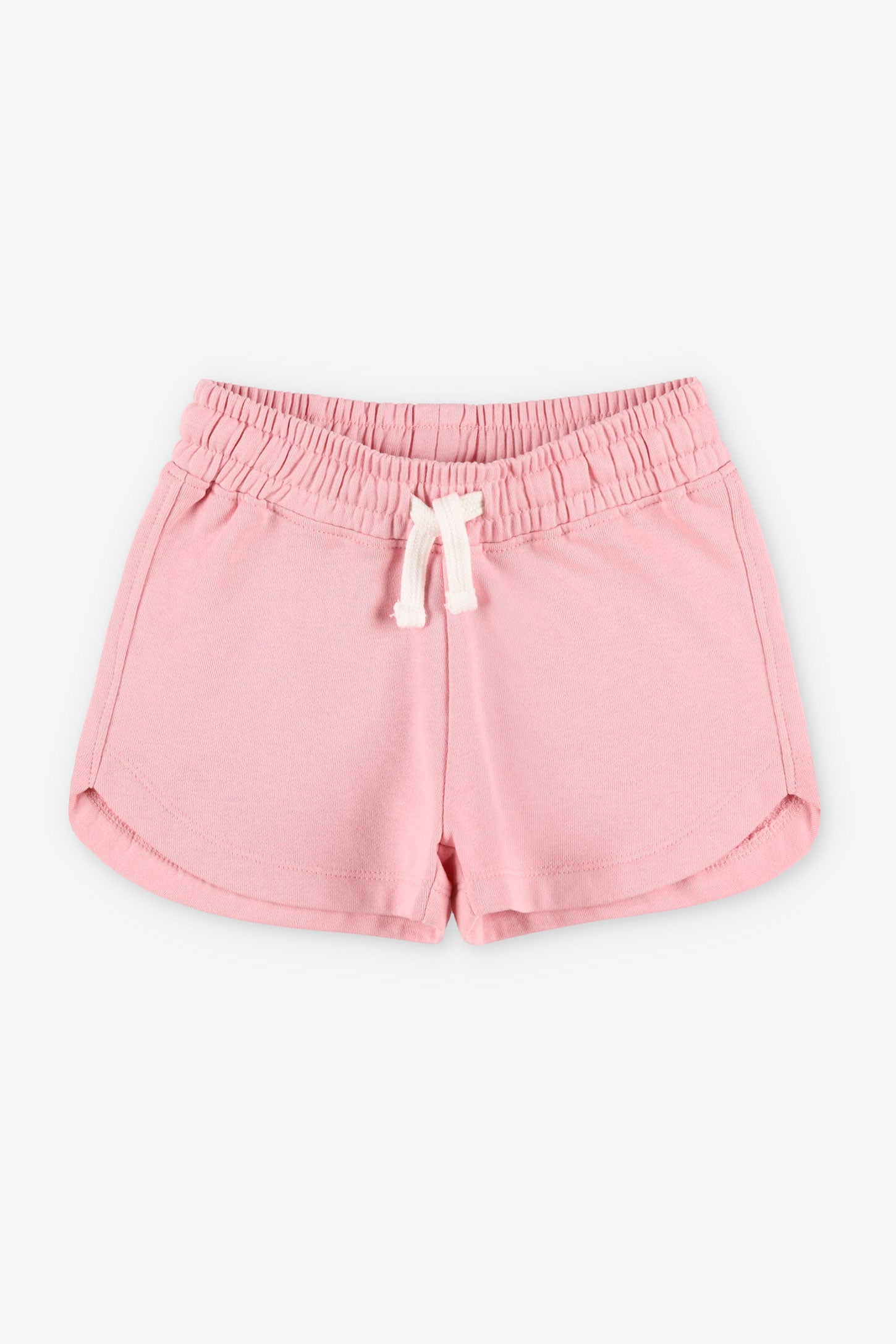 Short taille élastique imprimé coton français - Enfant fille && ROSE PALE