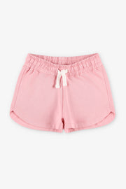 Short taille élastique imprimé coton français - Enfant fille && ROSE PALE