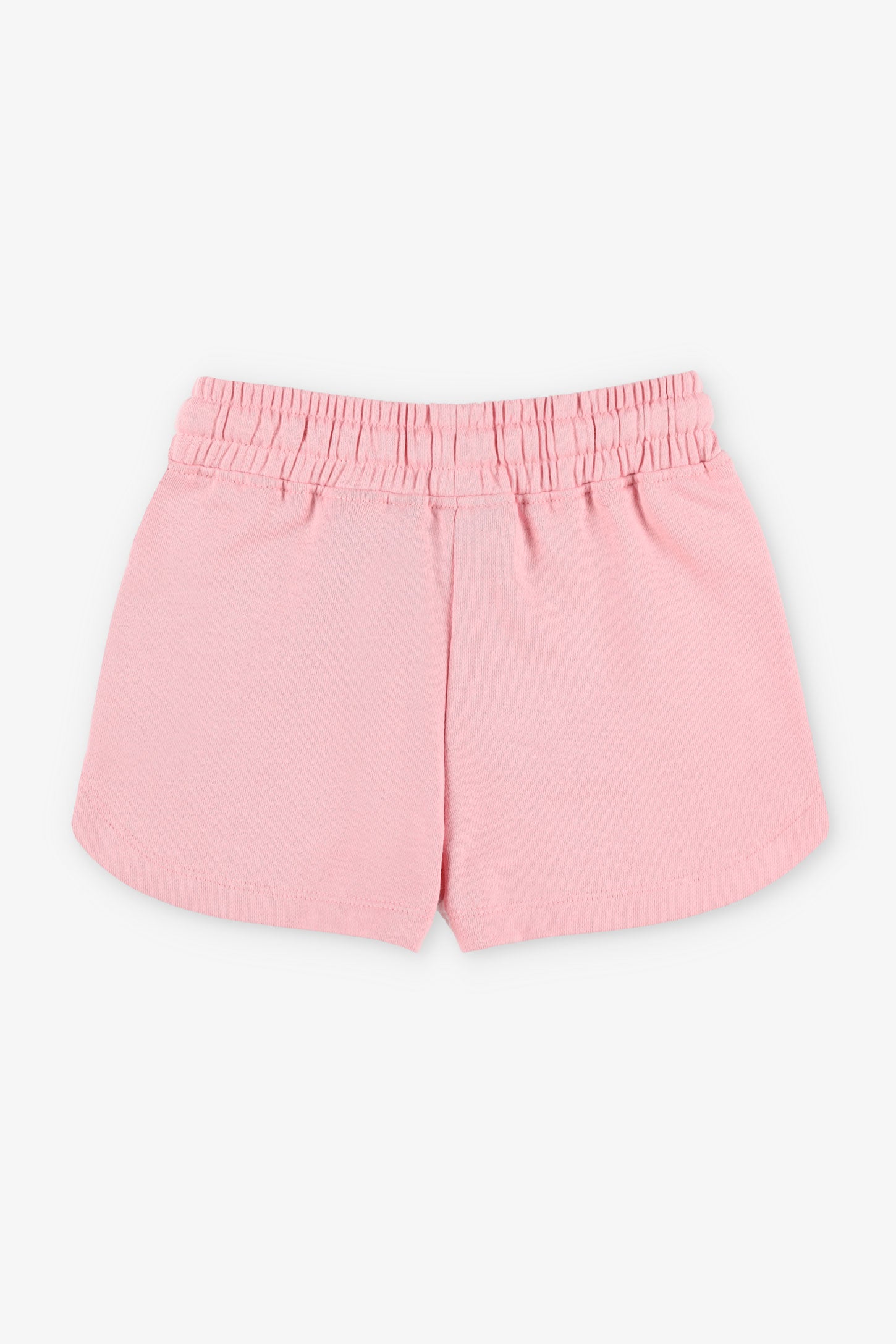 Short taille élastique imprimé coton français - Enfant fille && ROSE PALE