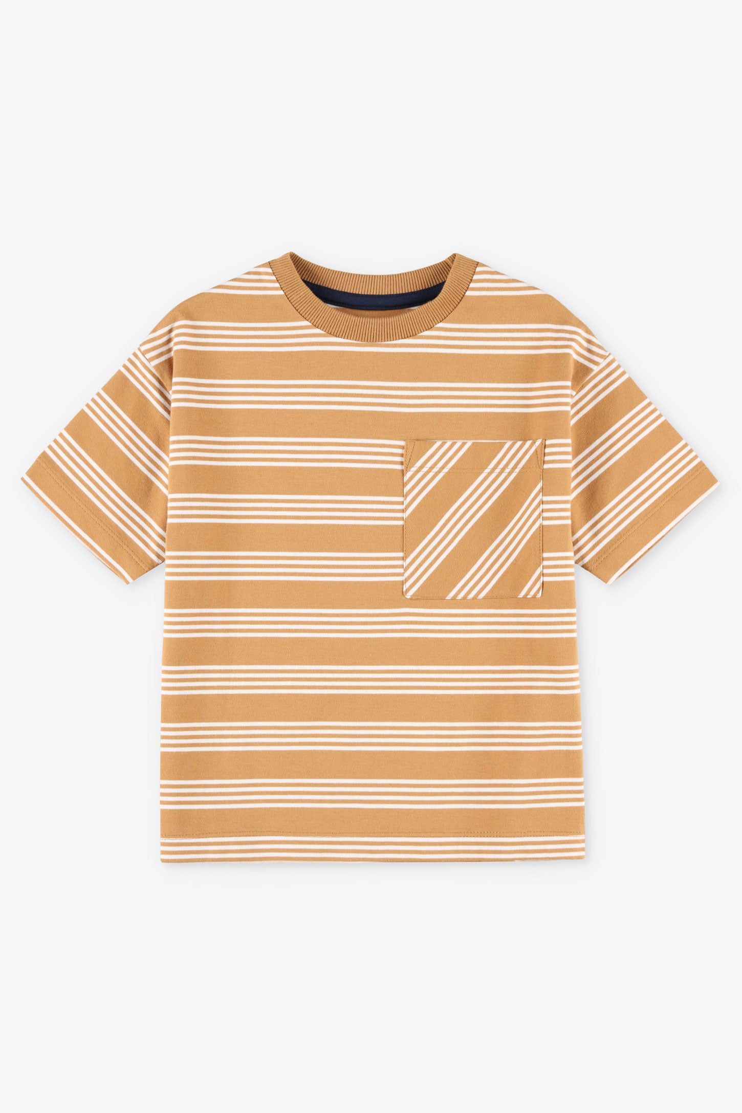 T-shirt à poche en coton - Enfant garçon && BRUN