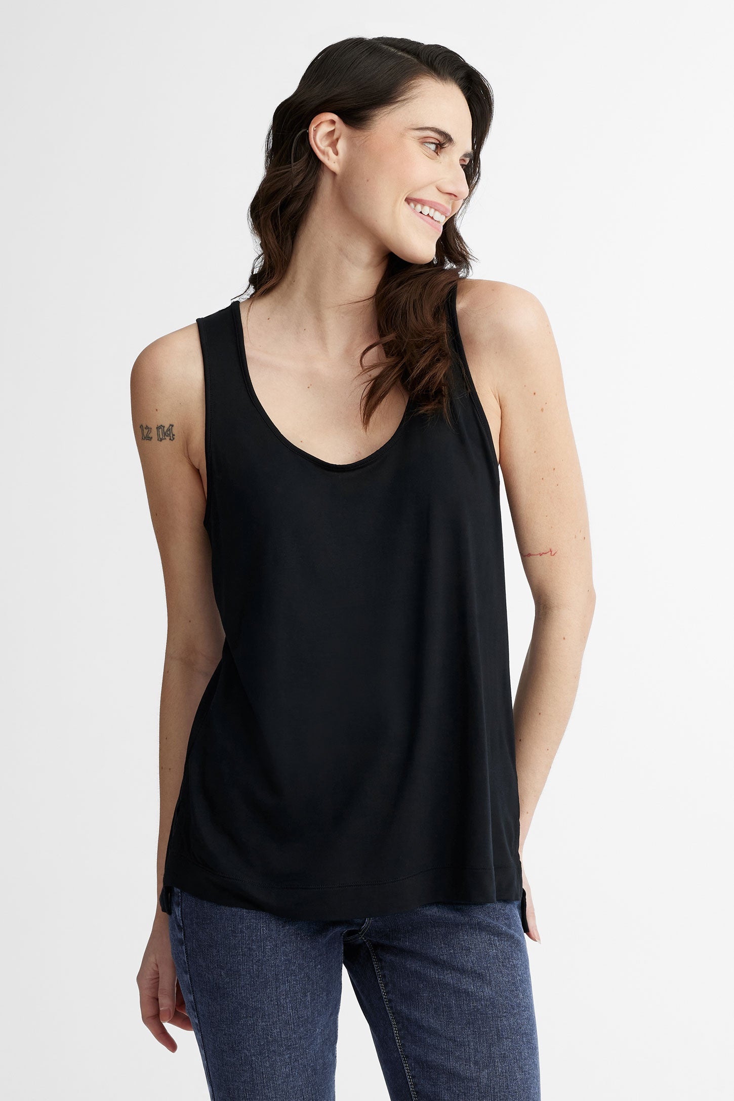 Camisole col rond en Modal - Femme && NOIR