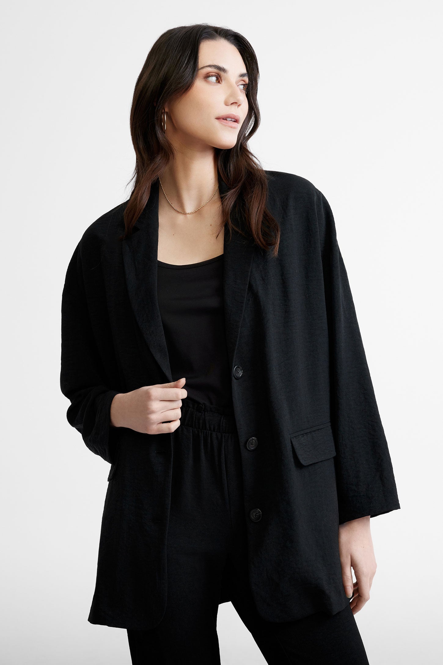 Veston coupe ample - Femme && NOIR