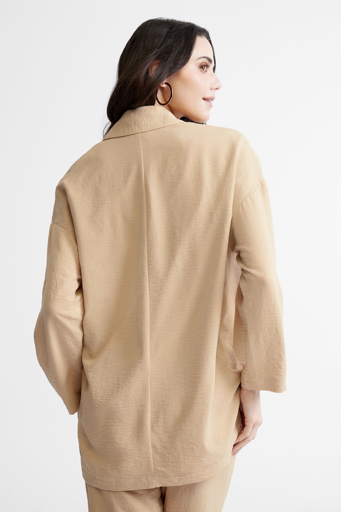 Veston coupe ample - Femme && BEIGE