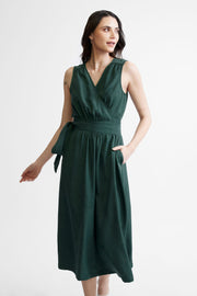 Robe longue cache-cœur - Femme && VERT