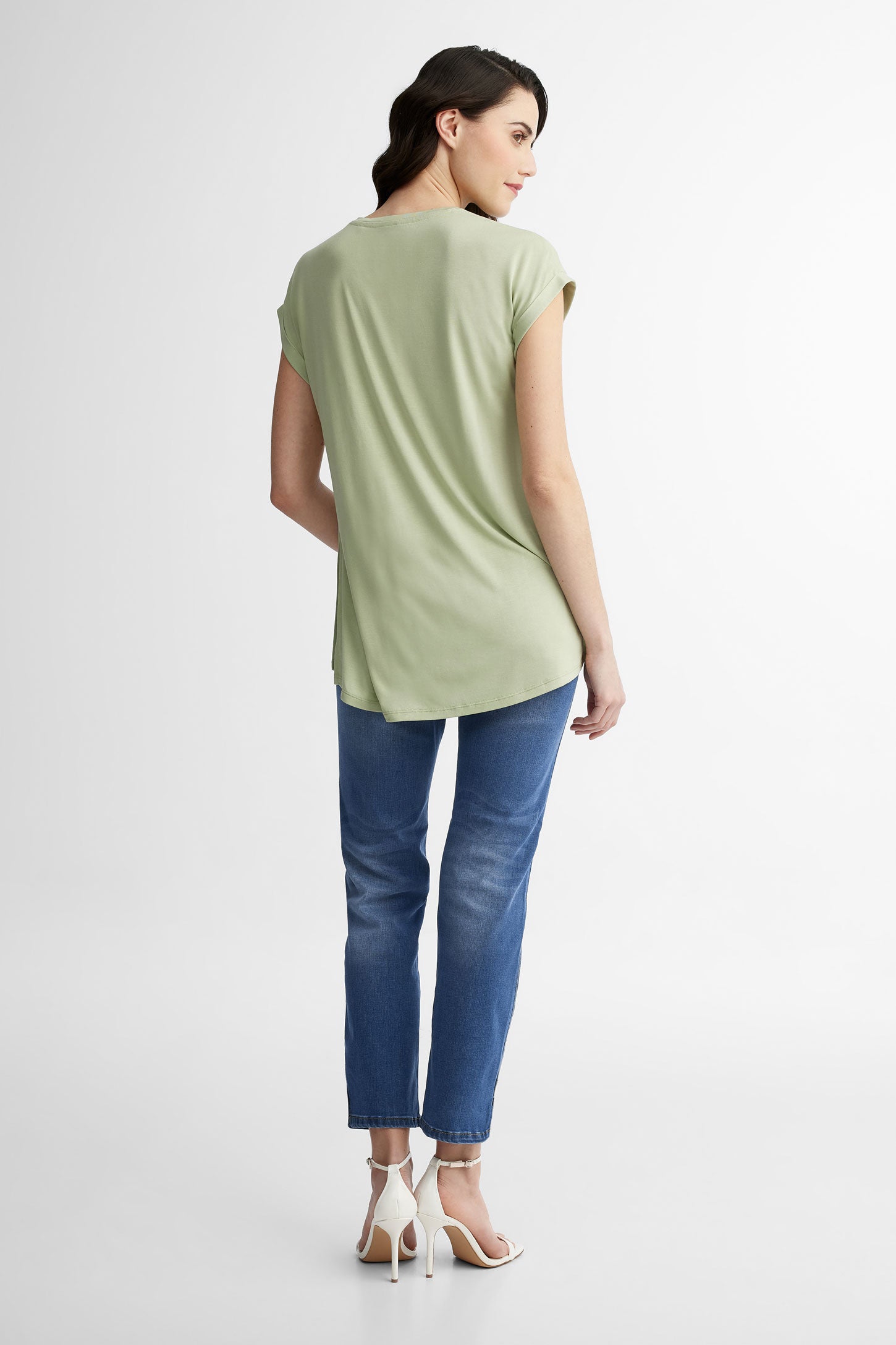 T-shirt imprimé en Modal - Femme && VERT