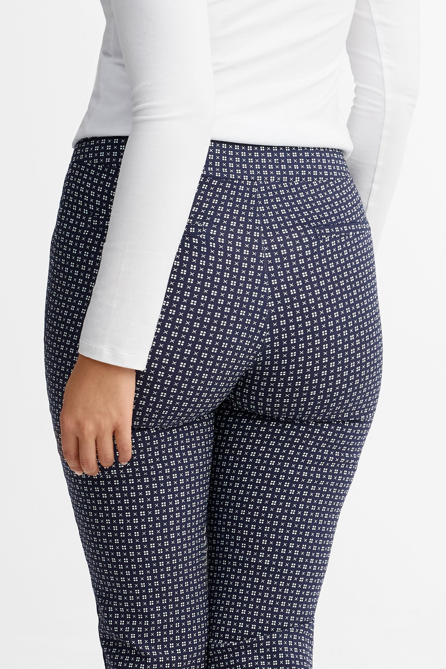 Pantalon ''Pull-on'' capri - Femme && MARIN/MULTI