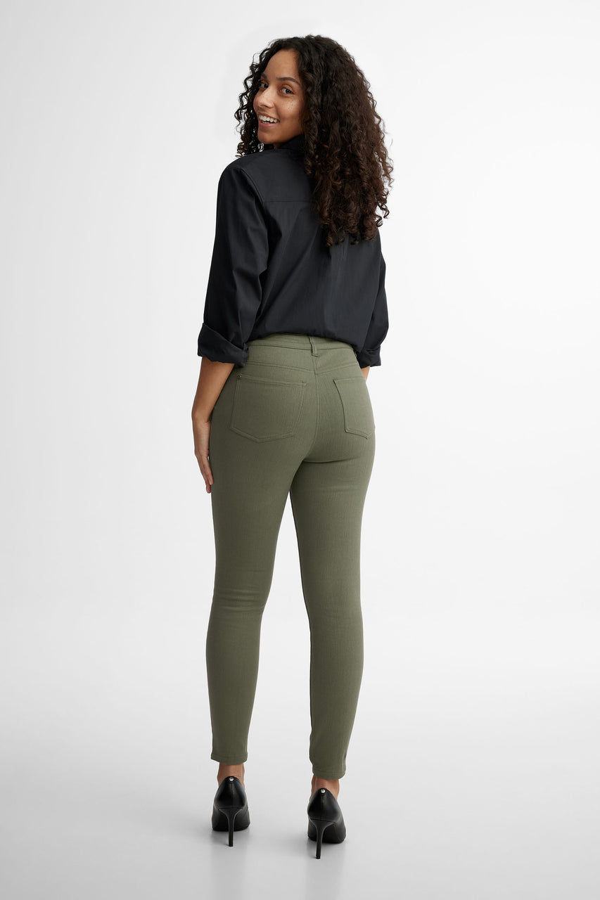 Women's Multi-Pocket Rayon Polyester Fitted Pants