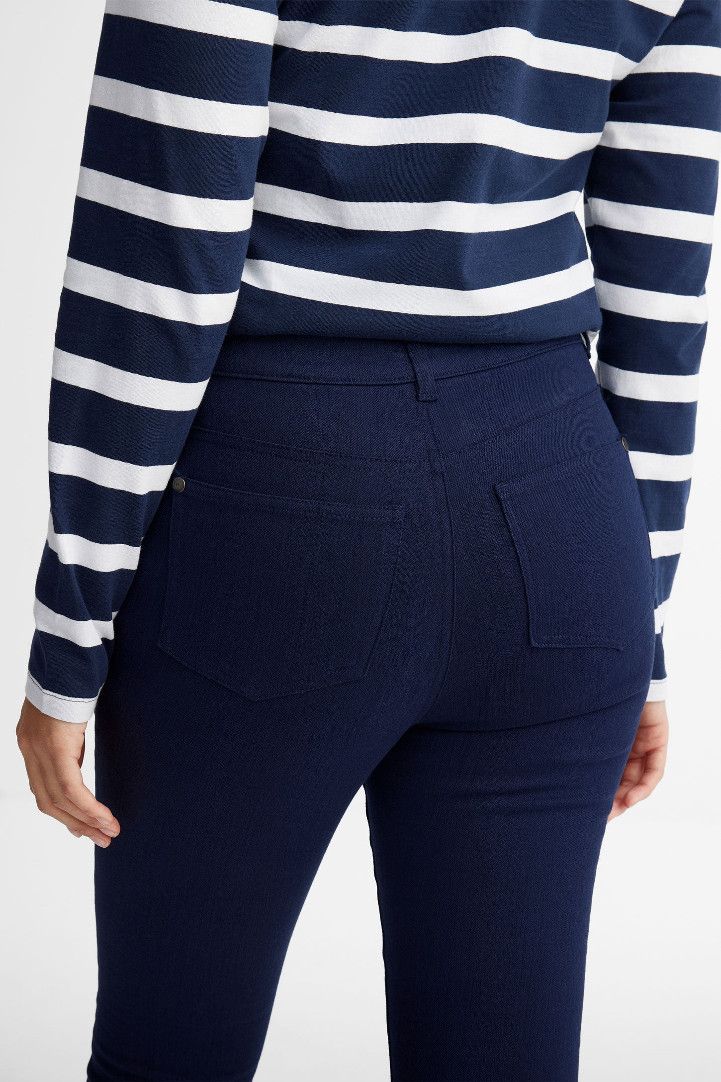 Pantalon 5 poches coupe ajustée en twill - Femme && MARIN