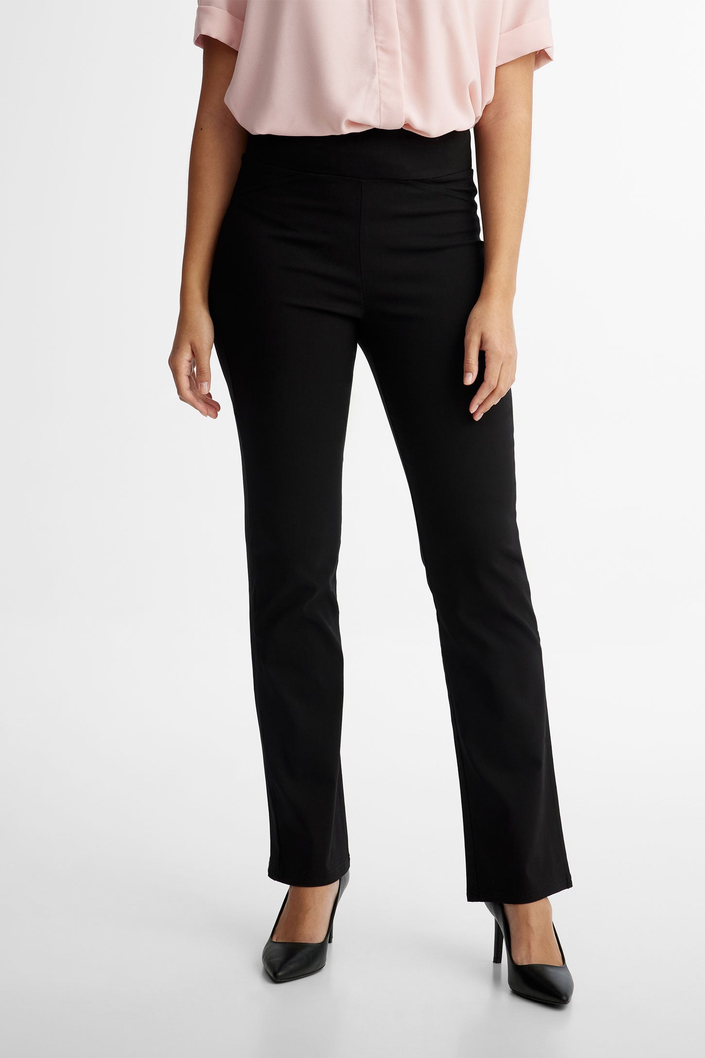 Pantalon ''Pull-on'' jambe semi-évasée - Femme && NOIR