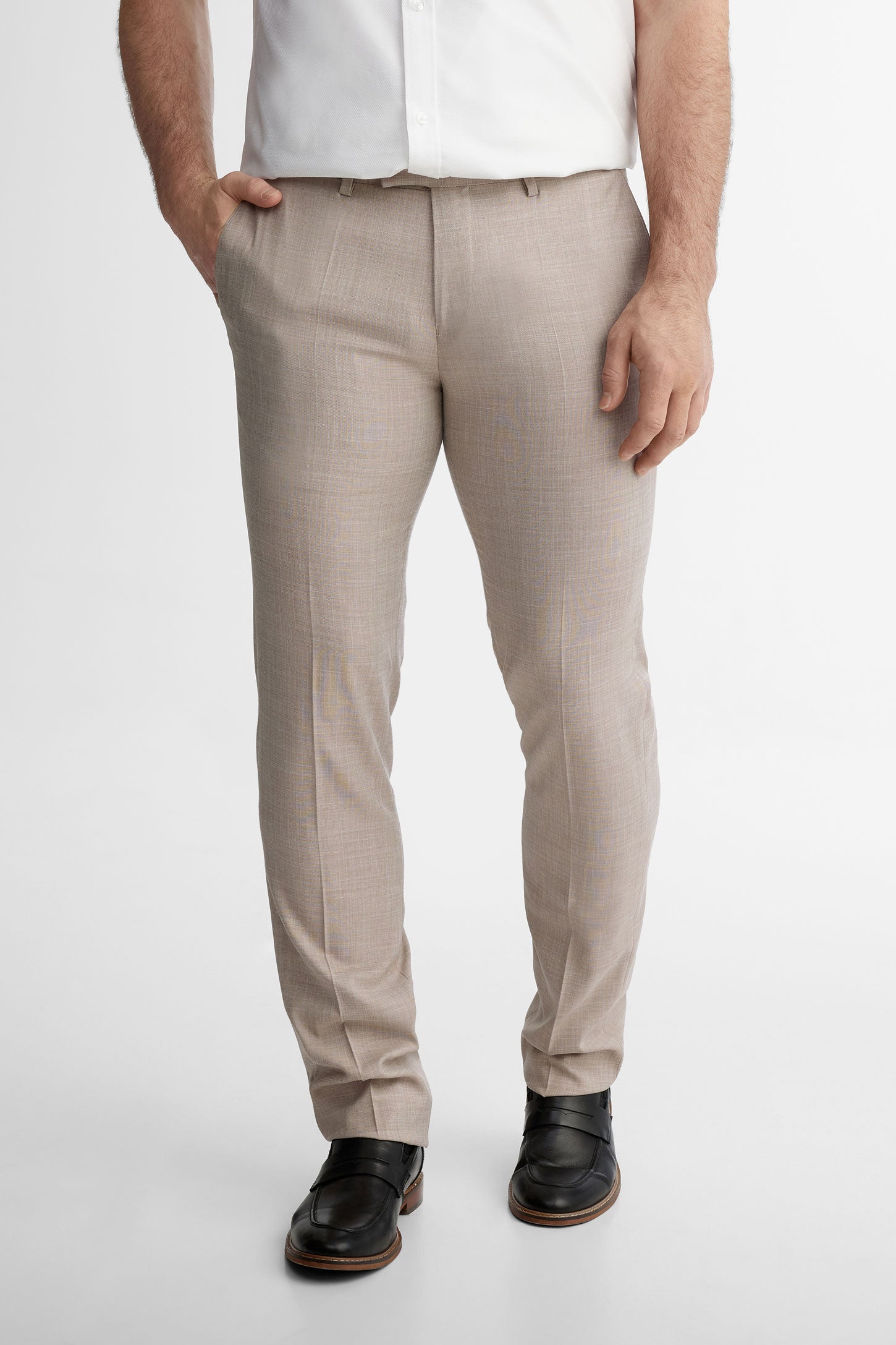 Pantalon habillé coupe ajustée - Homme && BEIGE