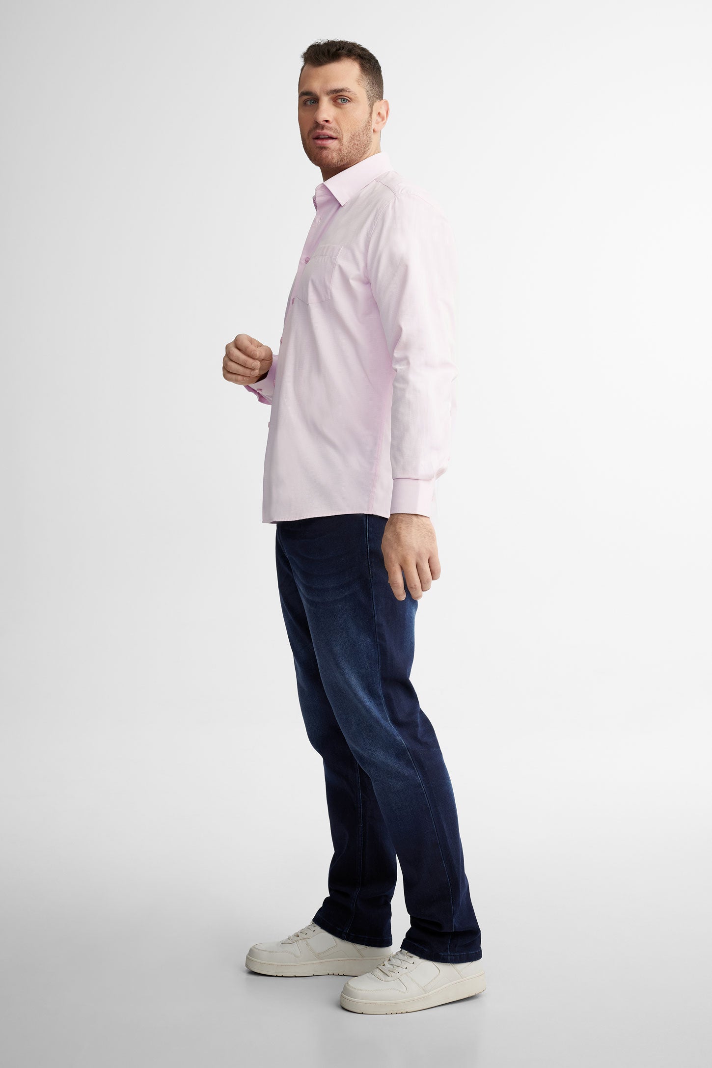 Chemise habillée coupe régulière en coton - Homme && ROSE