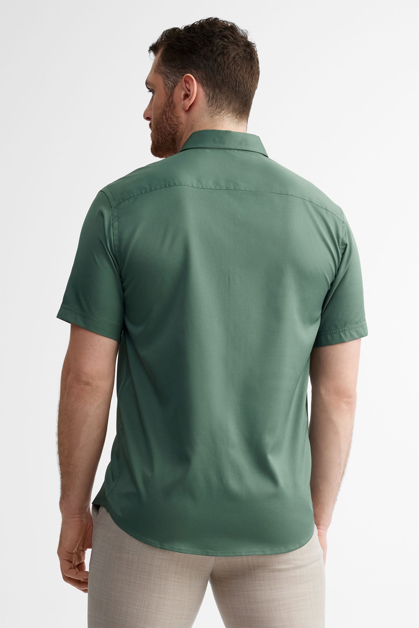 Chemise à Manches Courtes En Soie Glacée Pour Homme Style