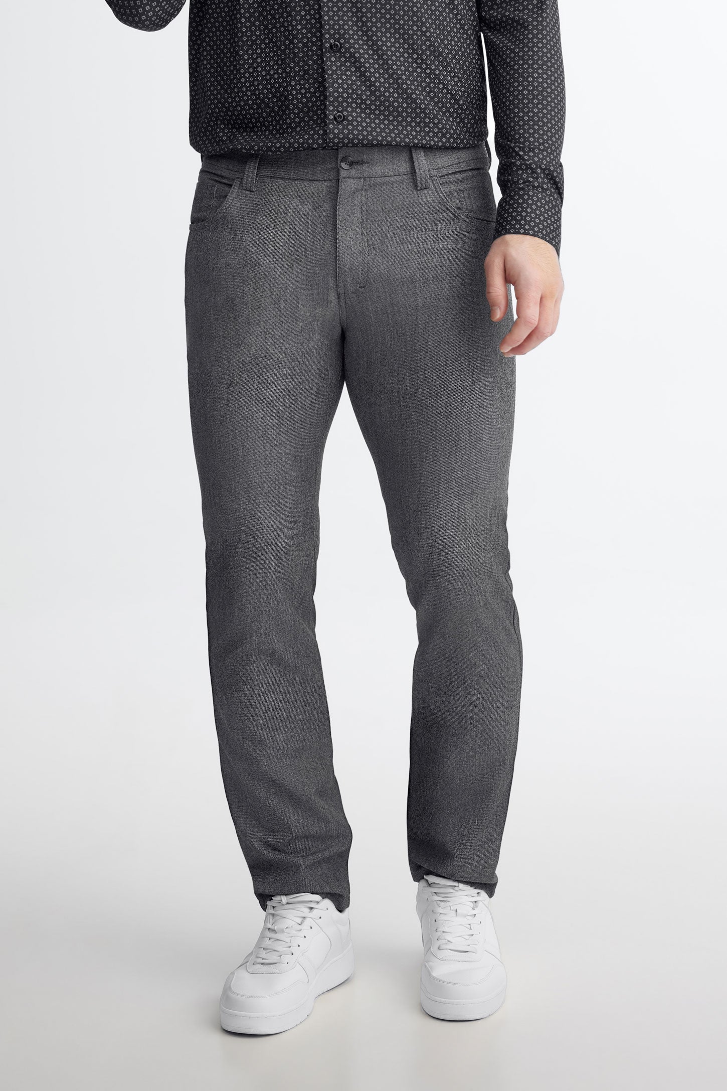 Pantalon habillé coupe régulière - Homme && CHARBON MIXTE