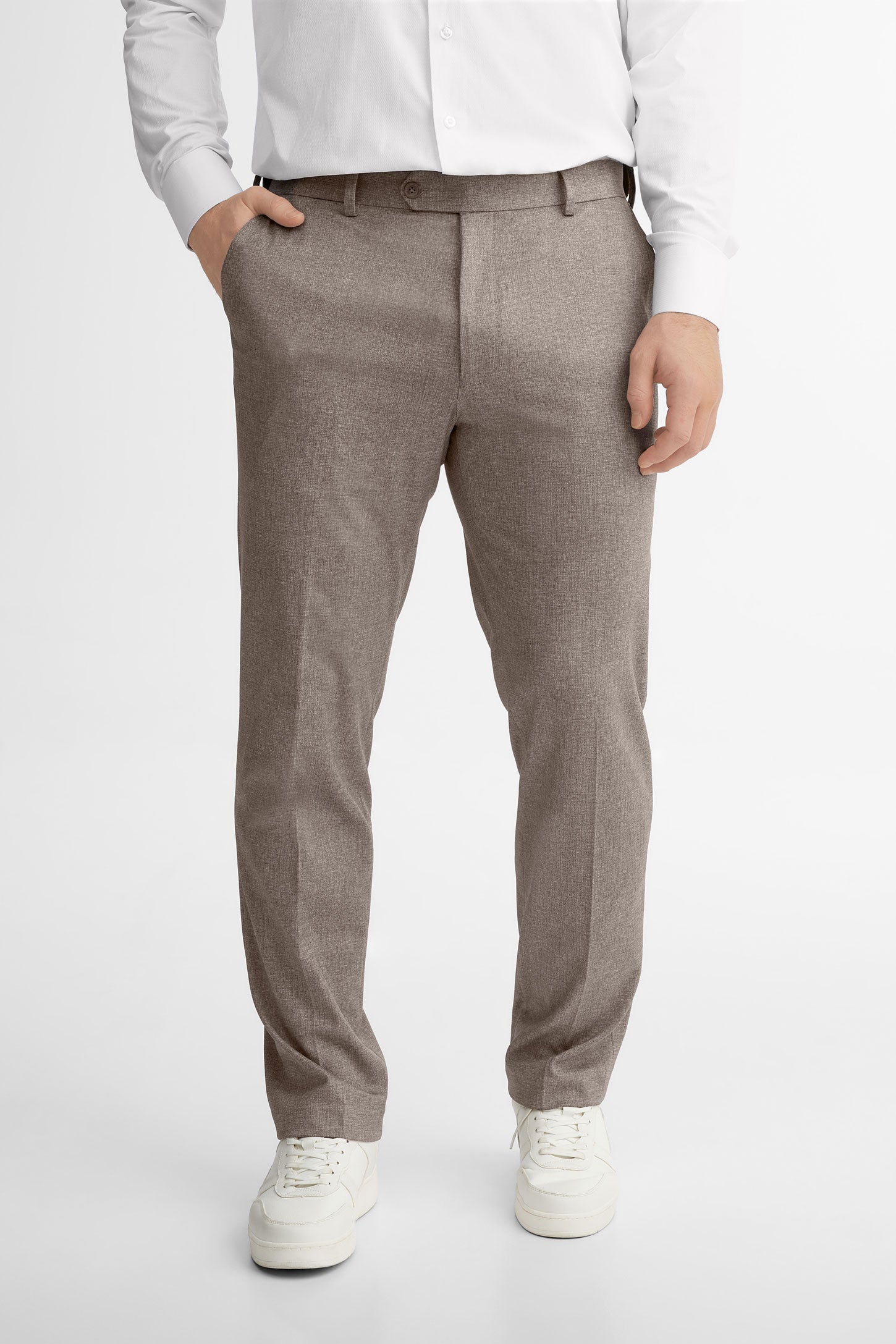 Pantalon habillé coupe régulière - Homme && TAUPE