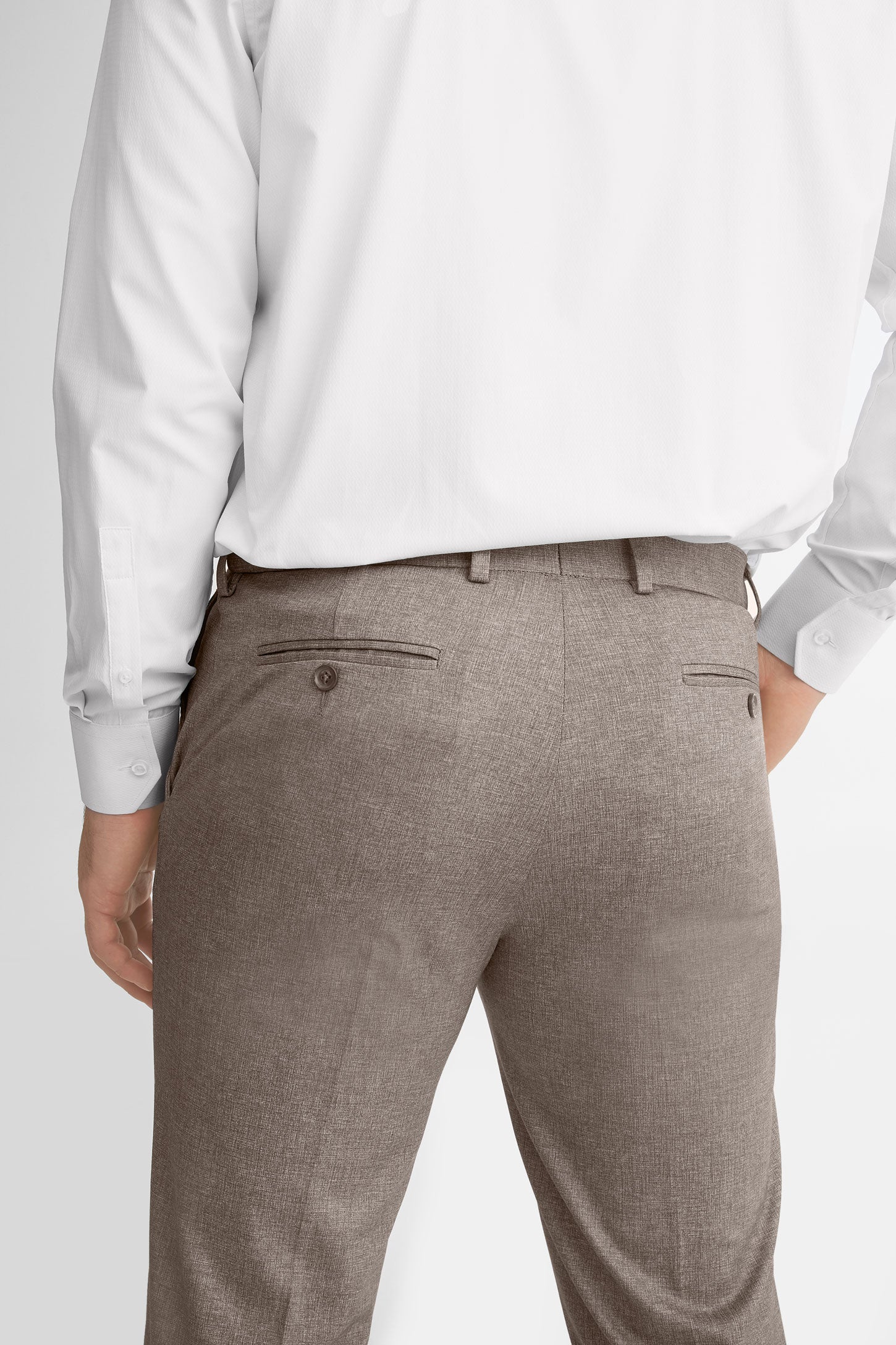 Pantalon habillé coupe régulière - Homme && TAUPE